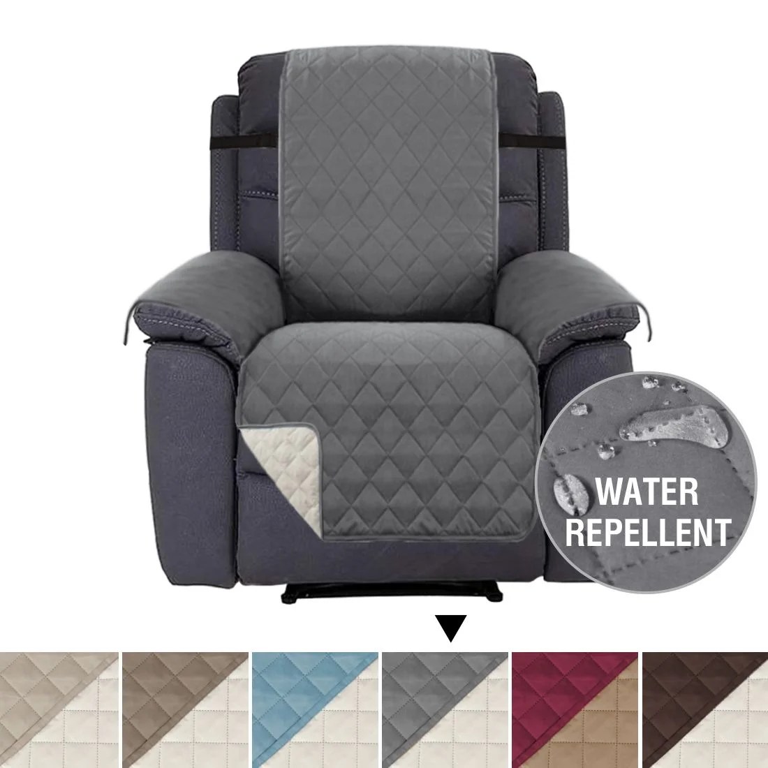 H.VERSAILTEX 1Piece Reversible Quilted Recliner Pet Cover