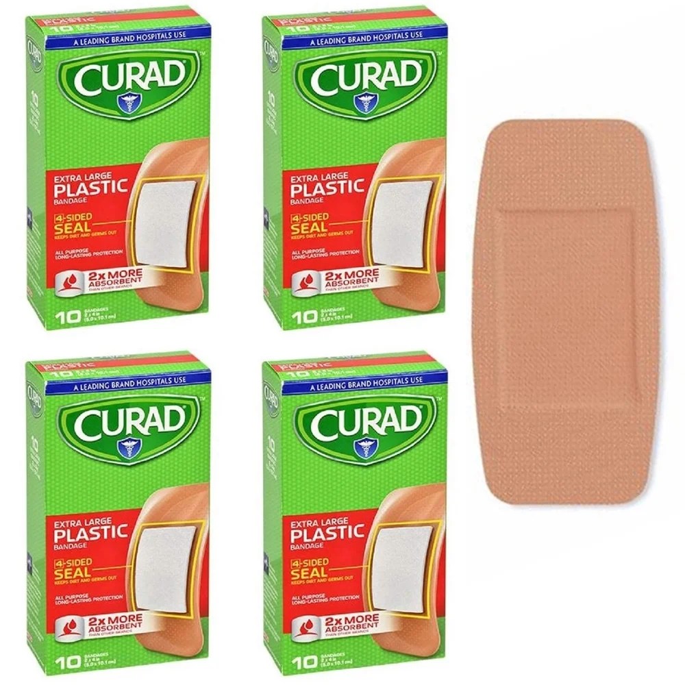 40 Ct Extra Large Antibacterial Bandages Heal Wounds Cut Latex Free