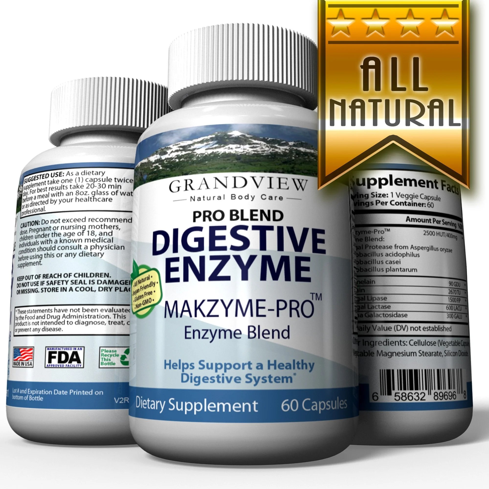 Digestive Enzyme Pro Blend All Natural Stomach Support For Better