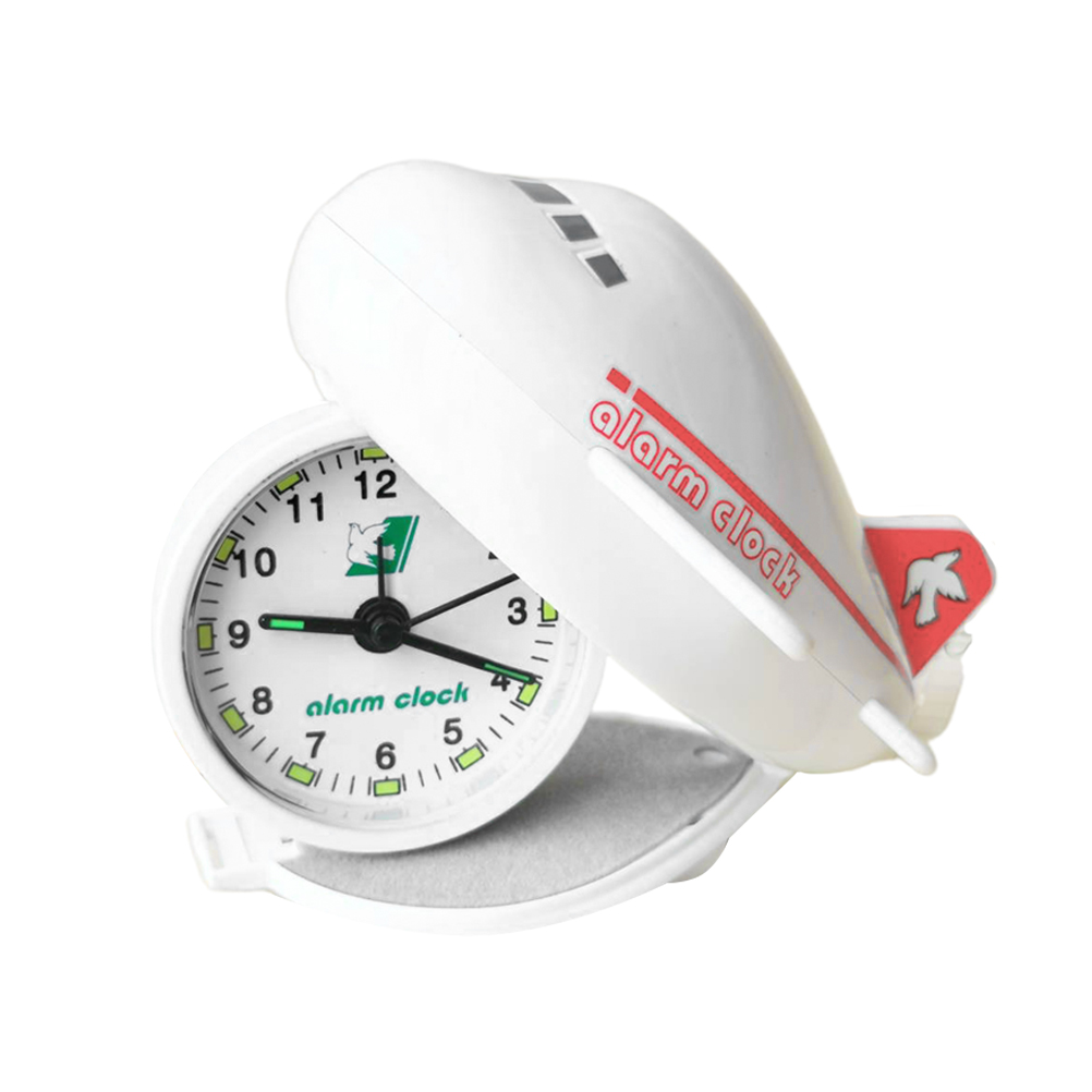 Creative Folding Airplane Alarm Clock Adorable Alarm Clock Bedside Clock Timer for Home (Red