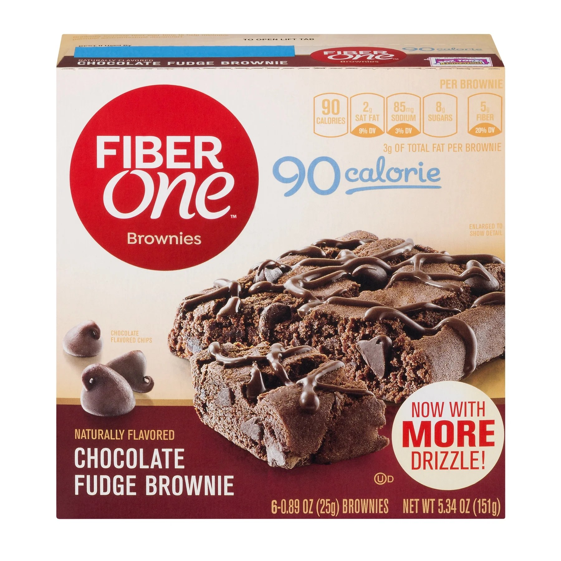 (4 pack) Fiber One 90 Calorie Brownie Chocolate Fudge 0.89 oz Brownies
