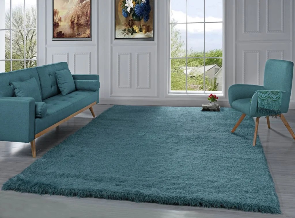 Modern Shag Area Rug, Living Room and Bedroom Shaggy