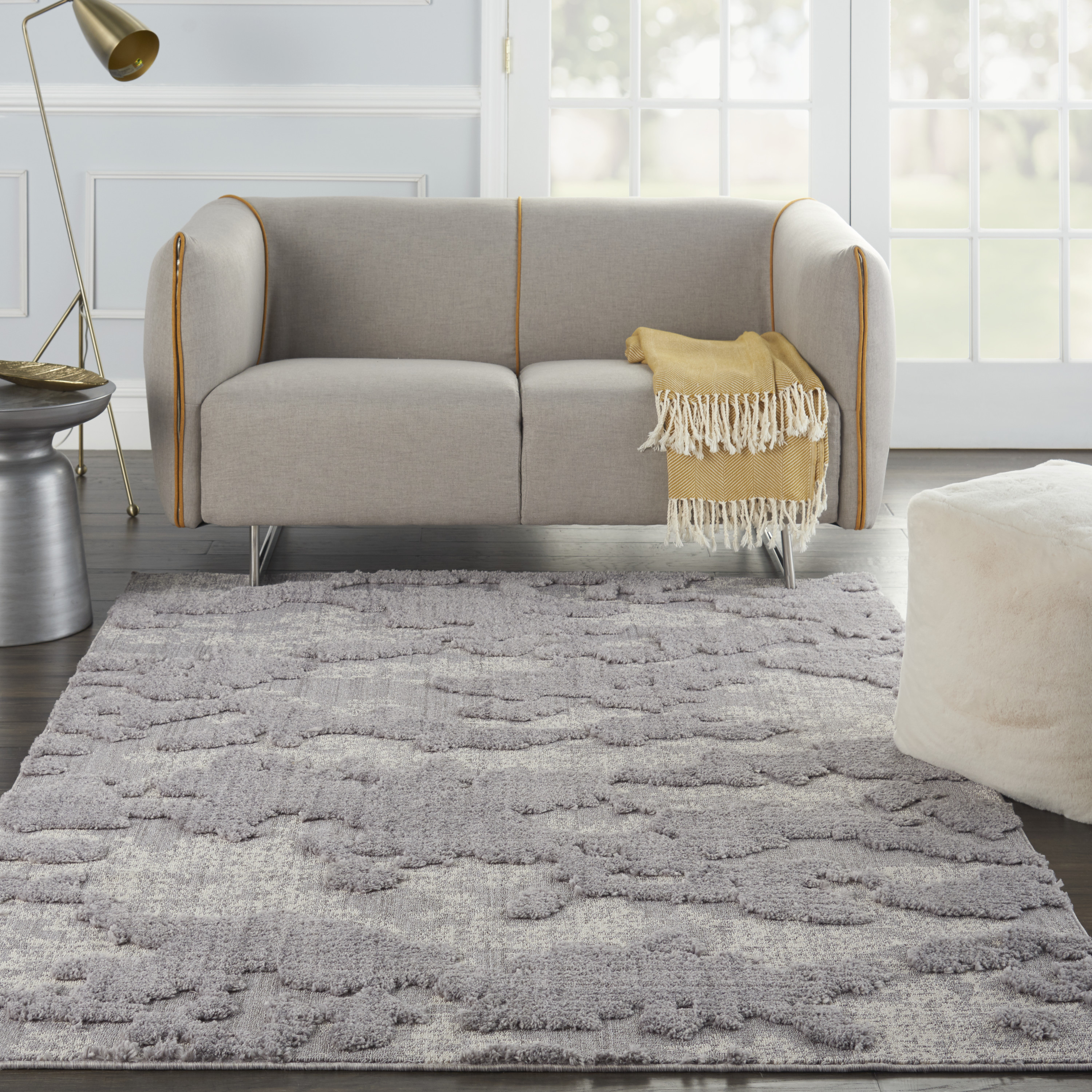 Nourison Textured Contemporary Abstract Grey/Ivory Area Rug Walmart