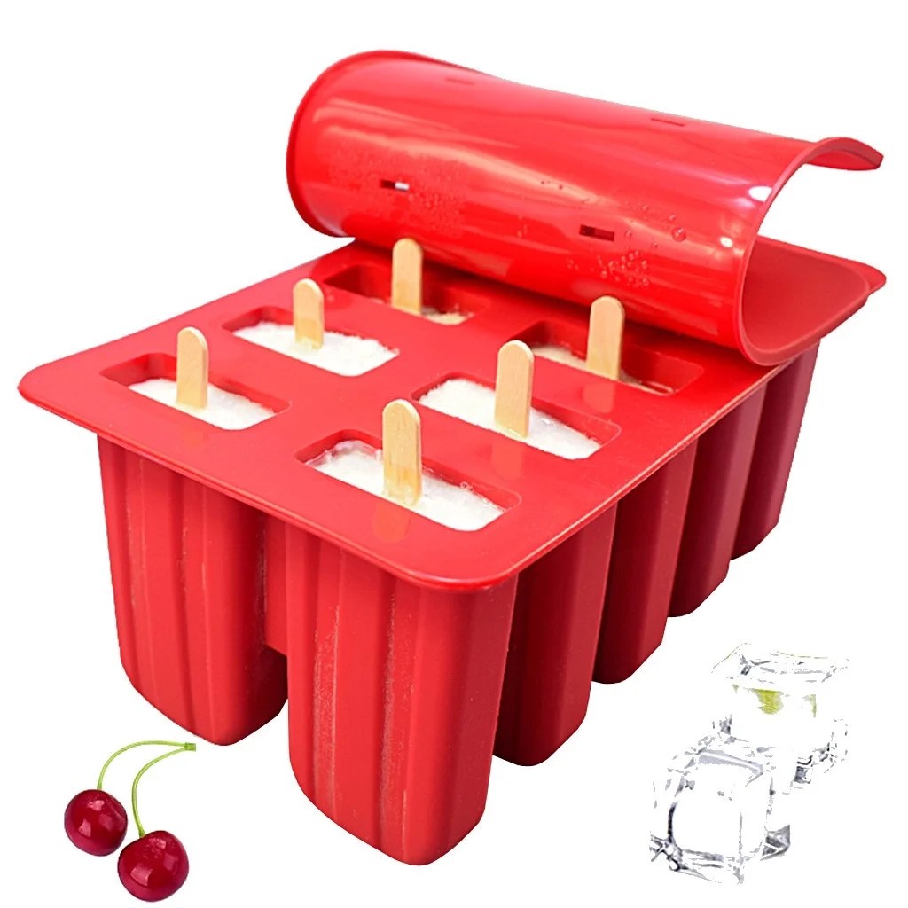 Silicone Frozen Ice Popsicle Maker 10 Cavities Homemade Popsicle Molds