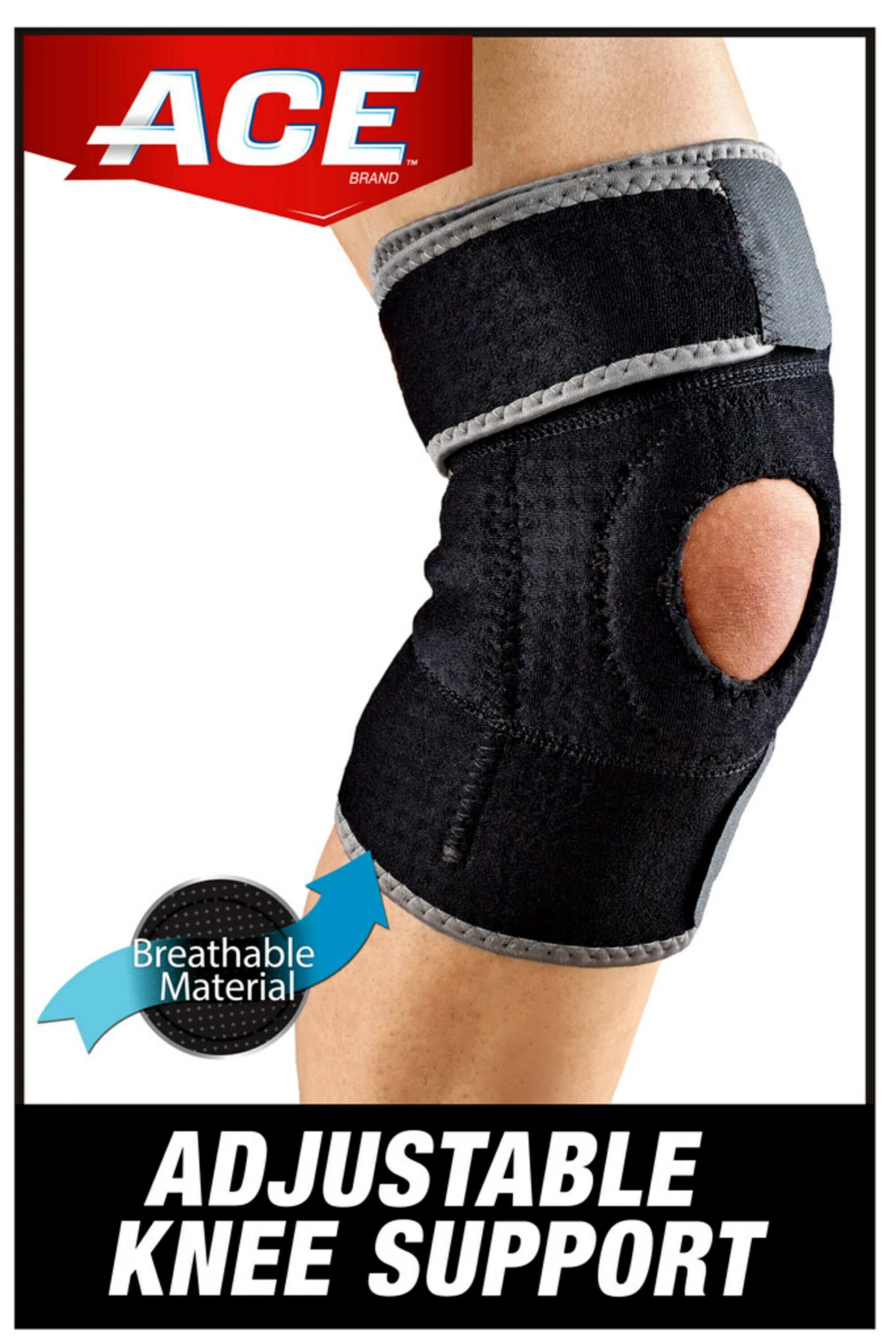 ACE Brand Adjustable Compression Knee Support, Right or Left Knee