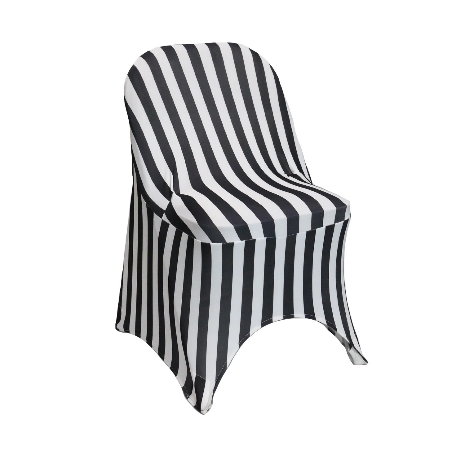 Your Chair Covers Stretch Spandex Folding Chair Covers Striped Black