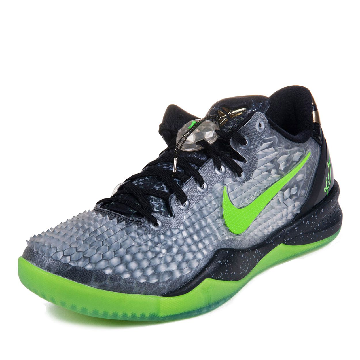 Kobe Christmas Shoes 8 Nike Nike Mens Kobe 8 System SS "Christmas" Black/Electric GreenGrey
