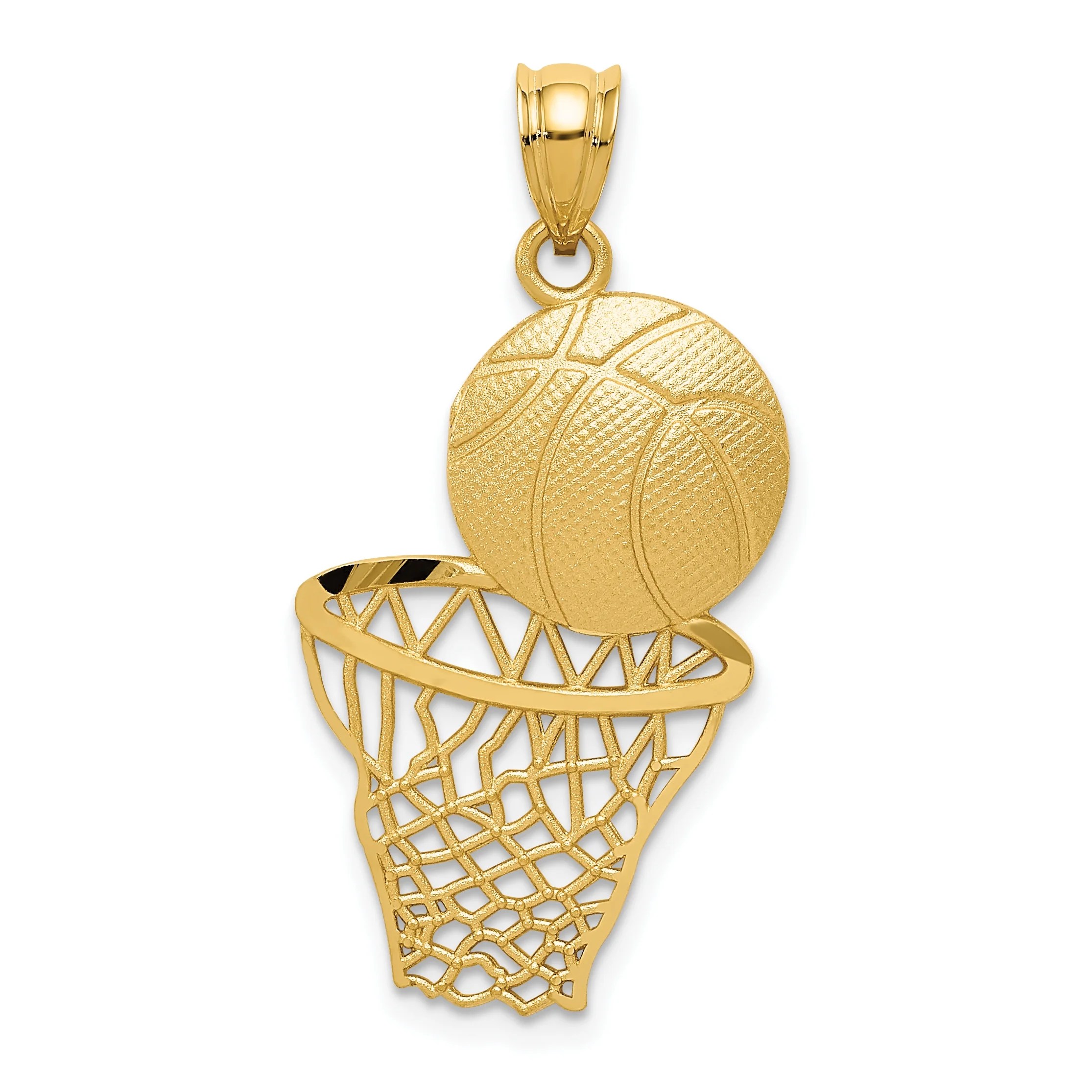 IceCarats 14kt Yellow Gold Basketball Net Pendant Charm Necklace