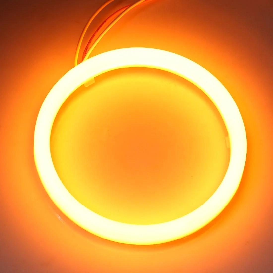 2pcs 12V 100mm White Yellow LED Angel Eye Halo Ring Light Headlamp Bulb