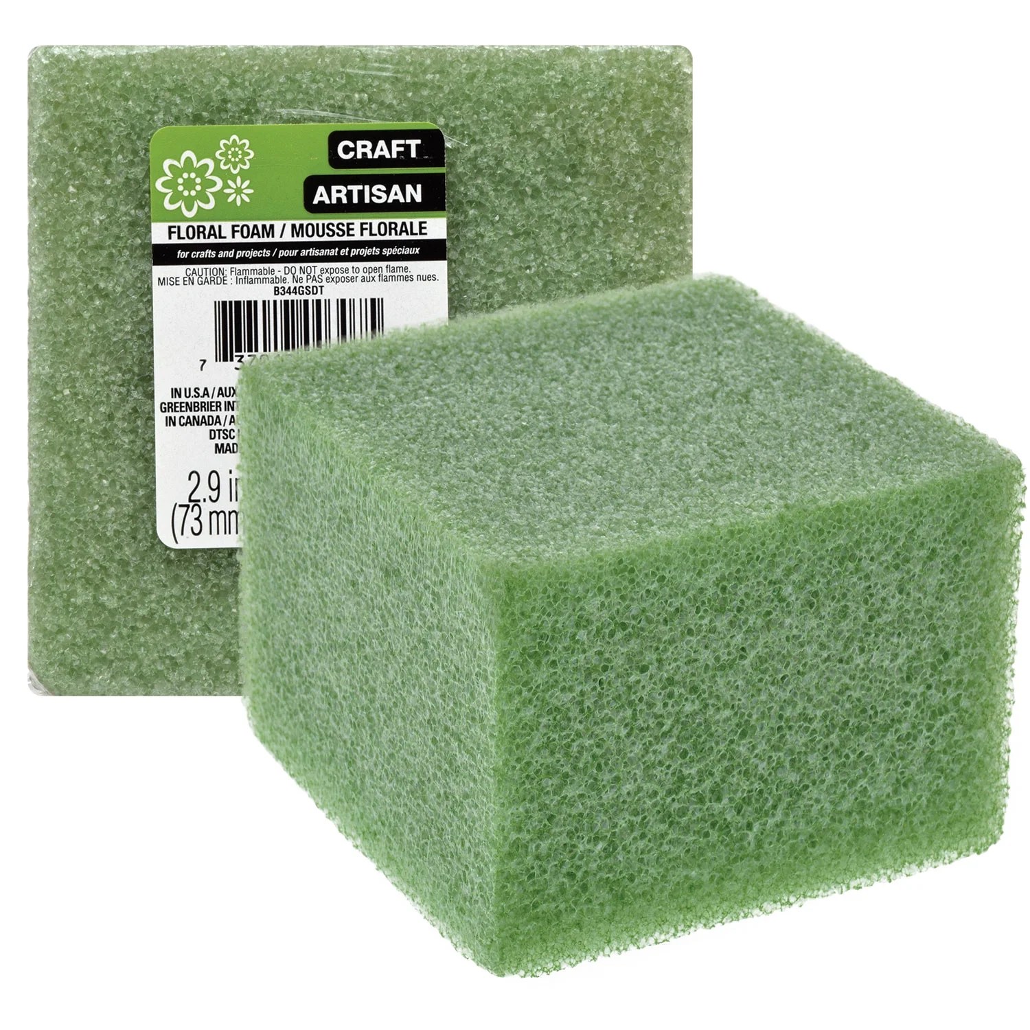 Floral Foam Floral Craft Green Foam Block, 2.8x3.8x3.8 in. 3 Pack
