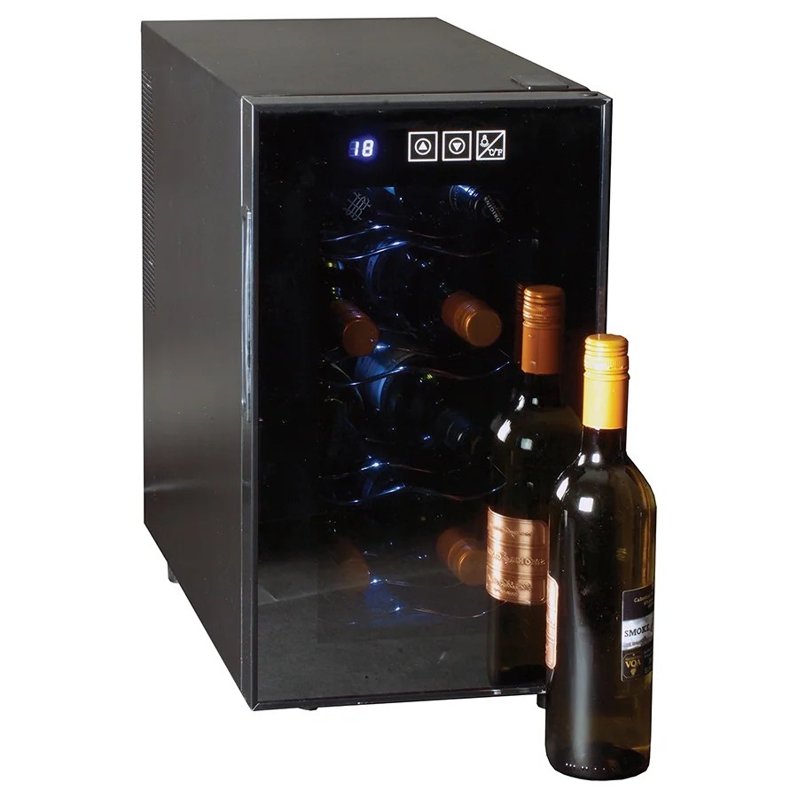 Koolatron 8 Bottle Single Zone Countertop Wine Cooler WC08, Black