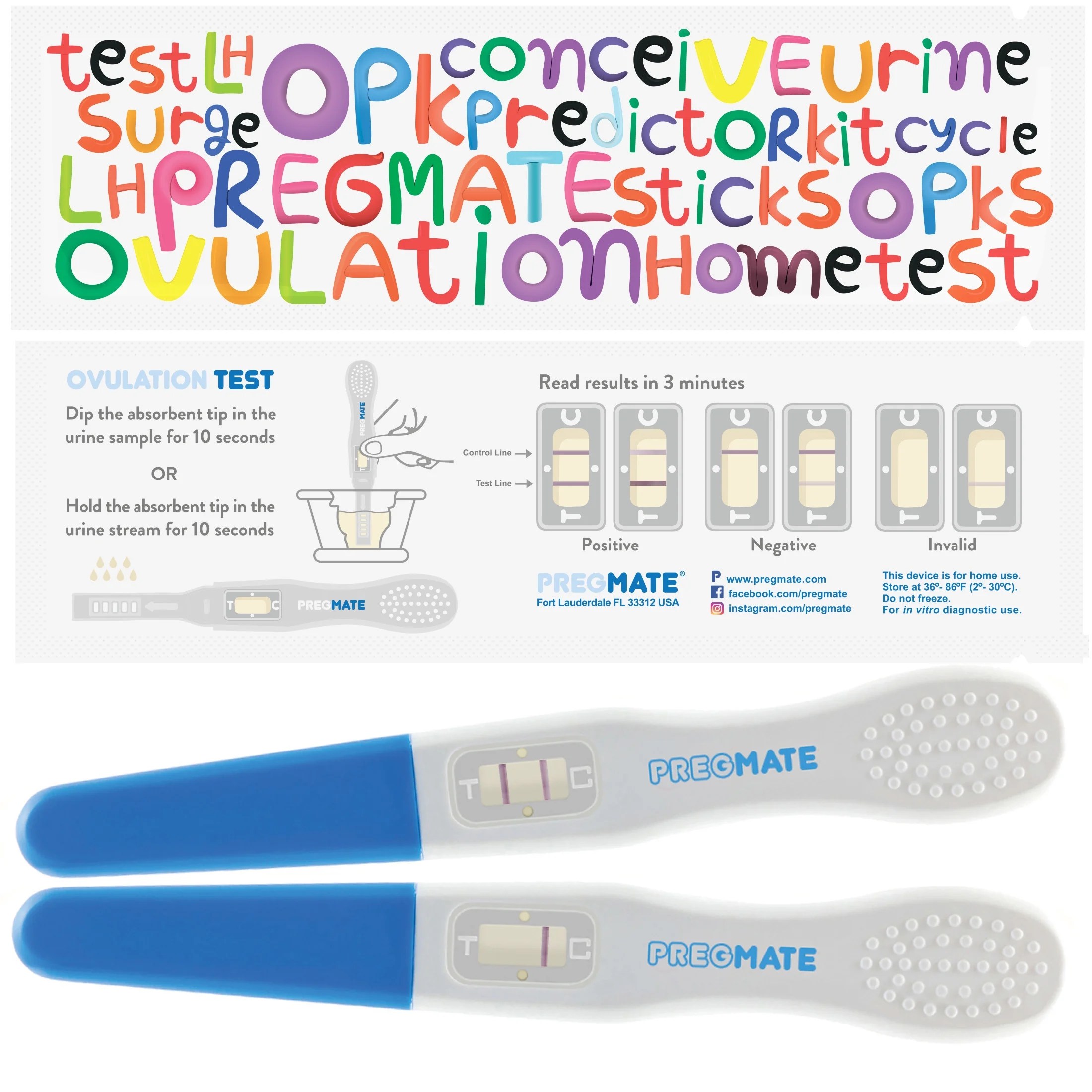 PREGMATE 20 Ovulation Midstream Tests LH Surge Predictor OPK Kit (20