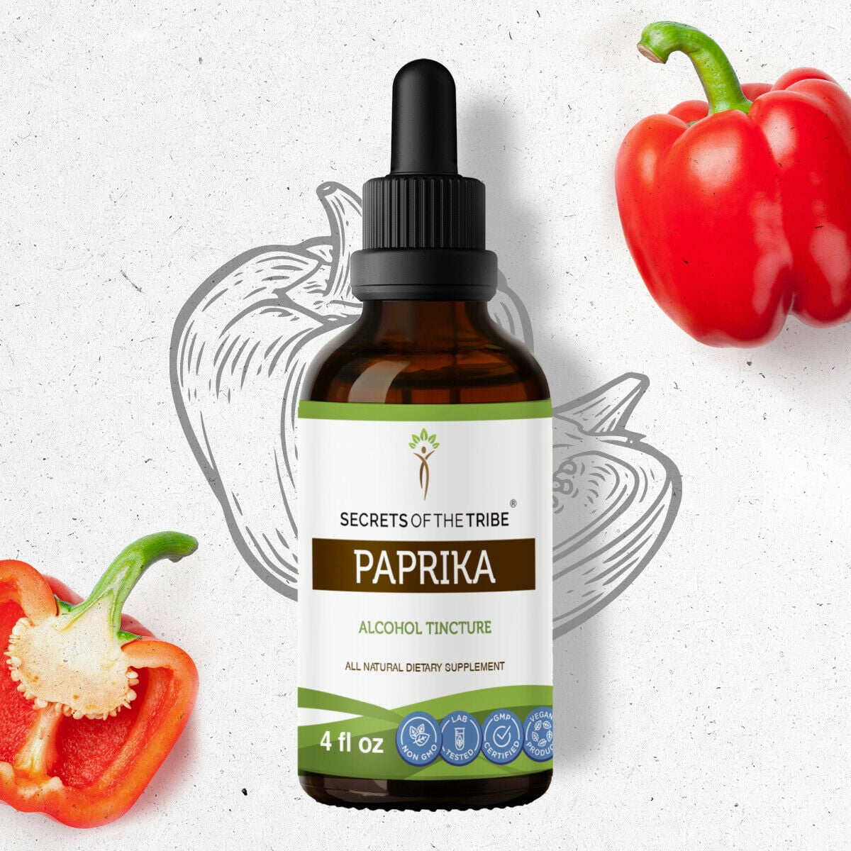 Paprika Tincture Alcohol Extract, Organic Paprika (Capsicum Annuum) Dried Pepper 4 oz Walmart