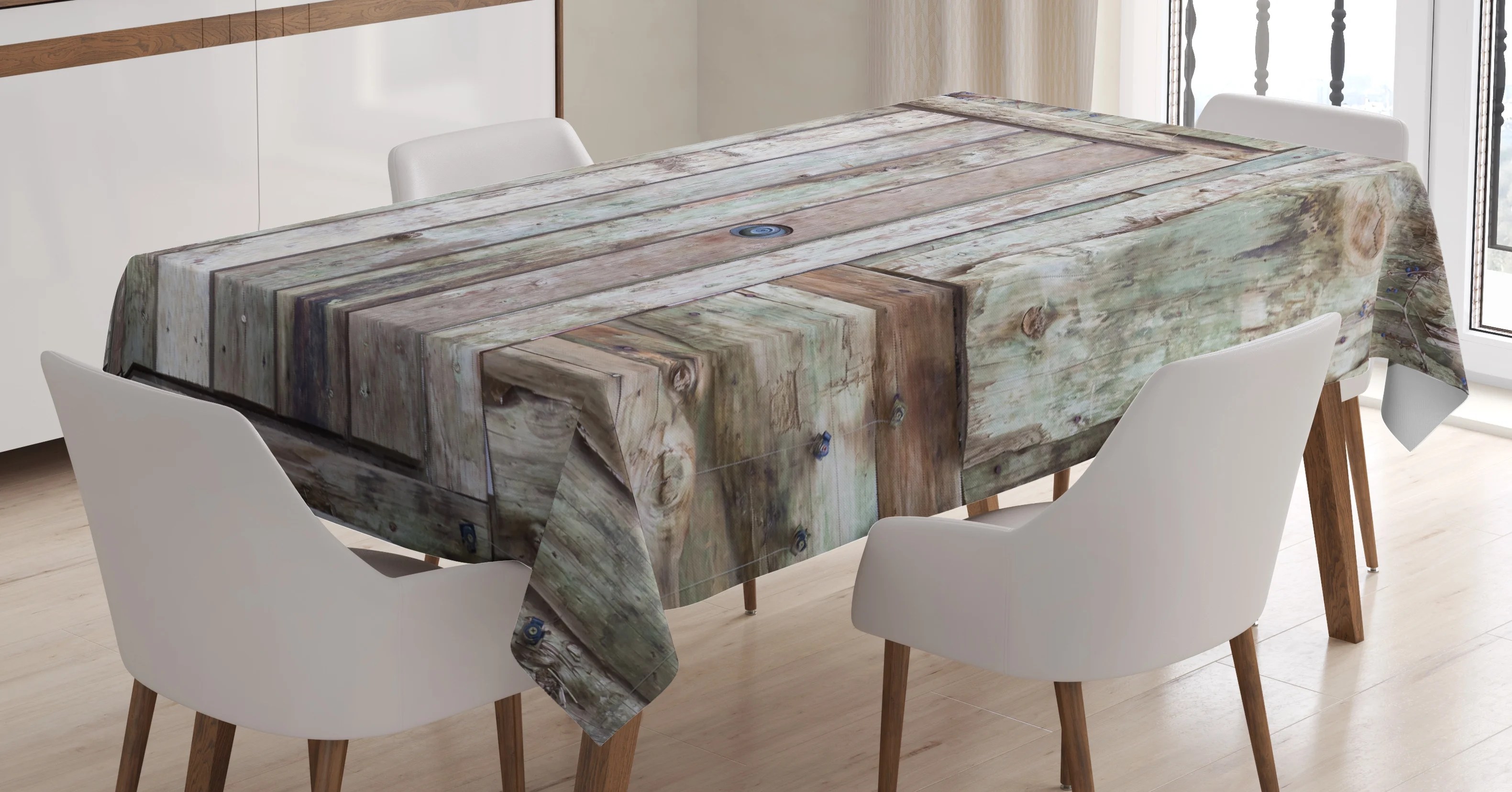 Rustic Tablecloth, Old Rustic Barn Door Cottage Country Cabin Theme