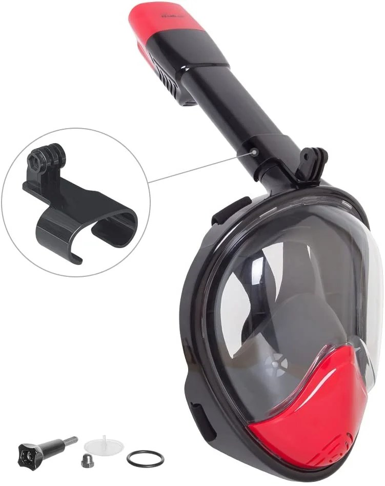 Full Face Snorkel Mask 180 Wide View Easy Breathe GoPro Compatible with