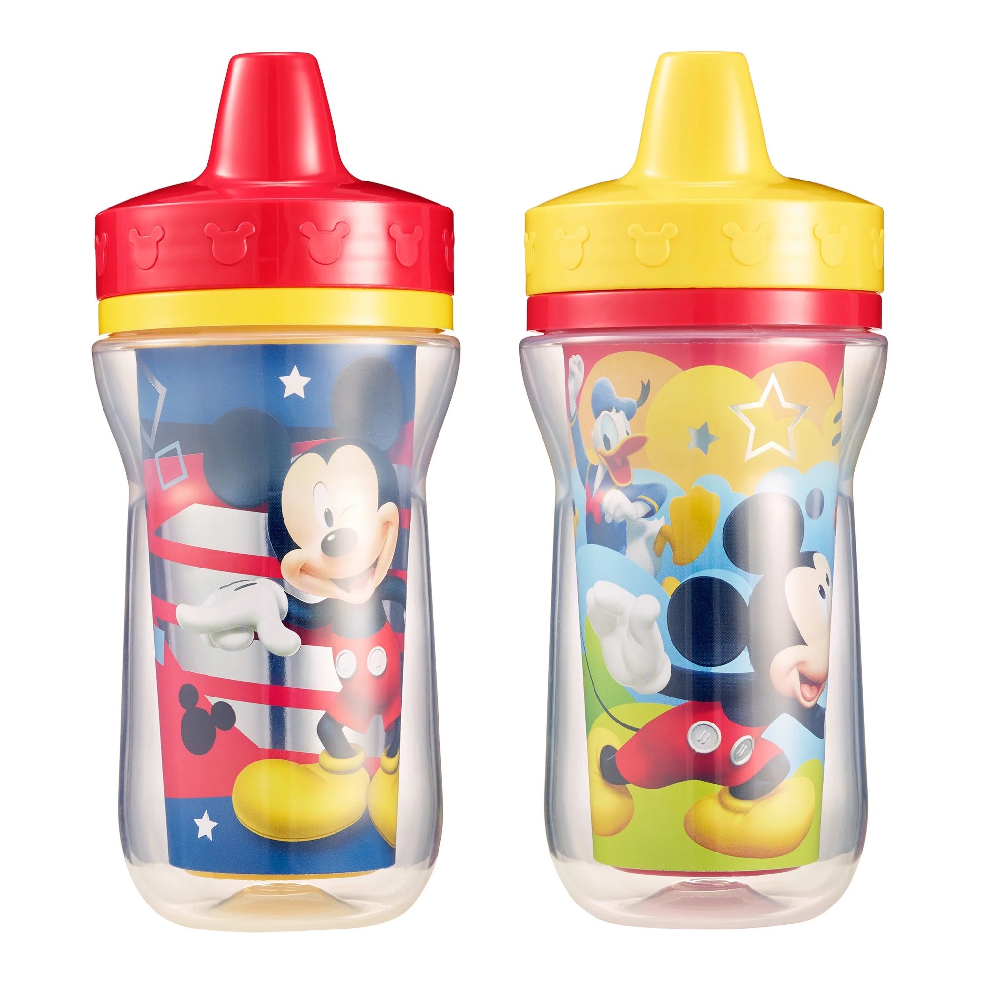 Disney Mickey Mouse Insulated Hard Spout Sippy Cups With One Piece Lid