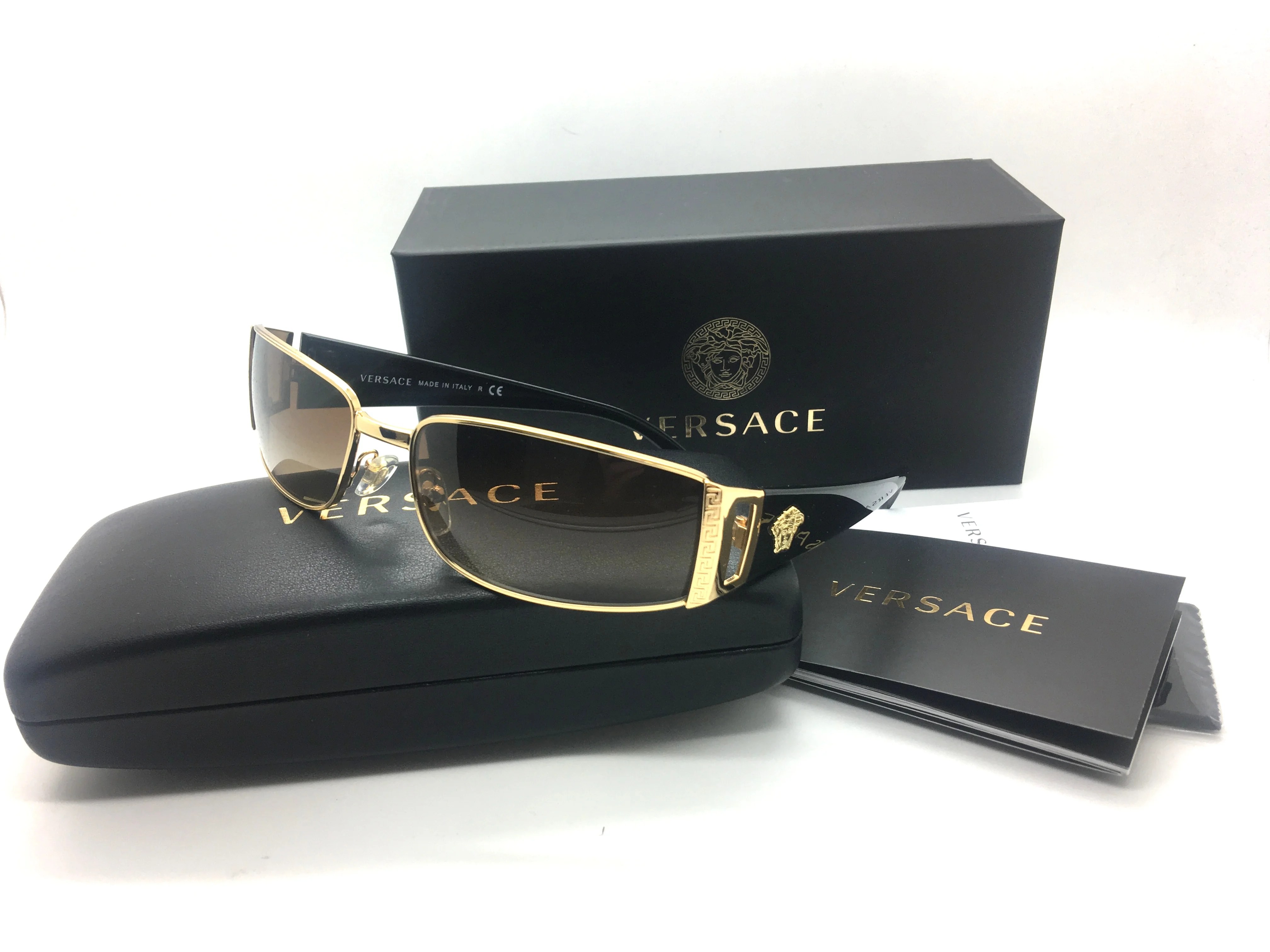 Versace Versace Women Gold Rectangular New Sunglasses MOD 2021 1002