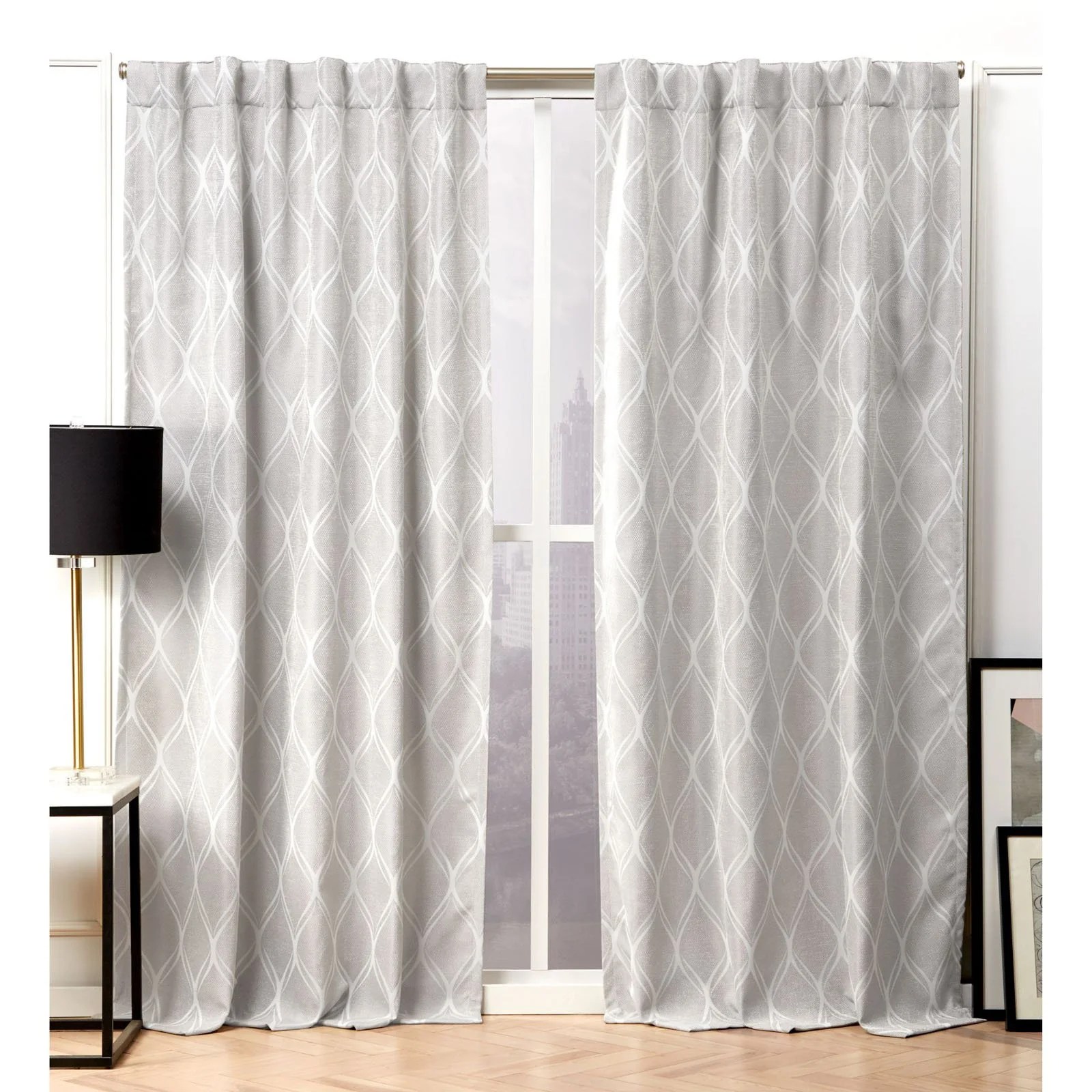 Nicole Miller Circuit Hidden Tab Top Curtain Panel Pair
