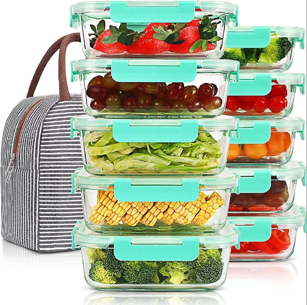 10 Pack Meal Prep Containers Glass Food Storage Containers with Lids