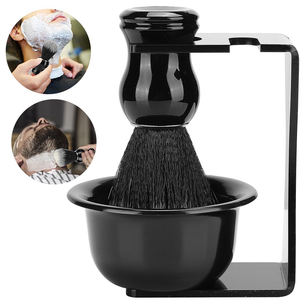 Fyydes 3pcs Beard Shaving Brush Bowl Holder Men Beard Cleaning Face