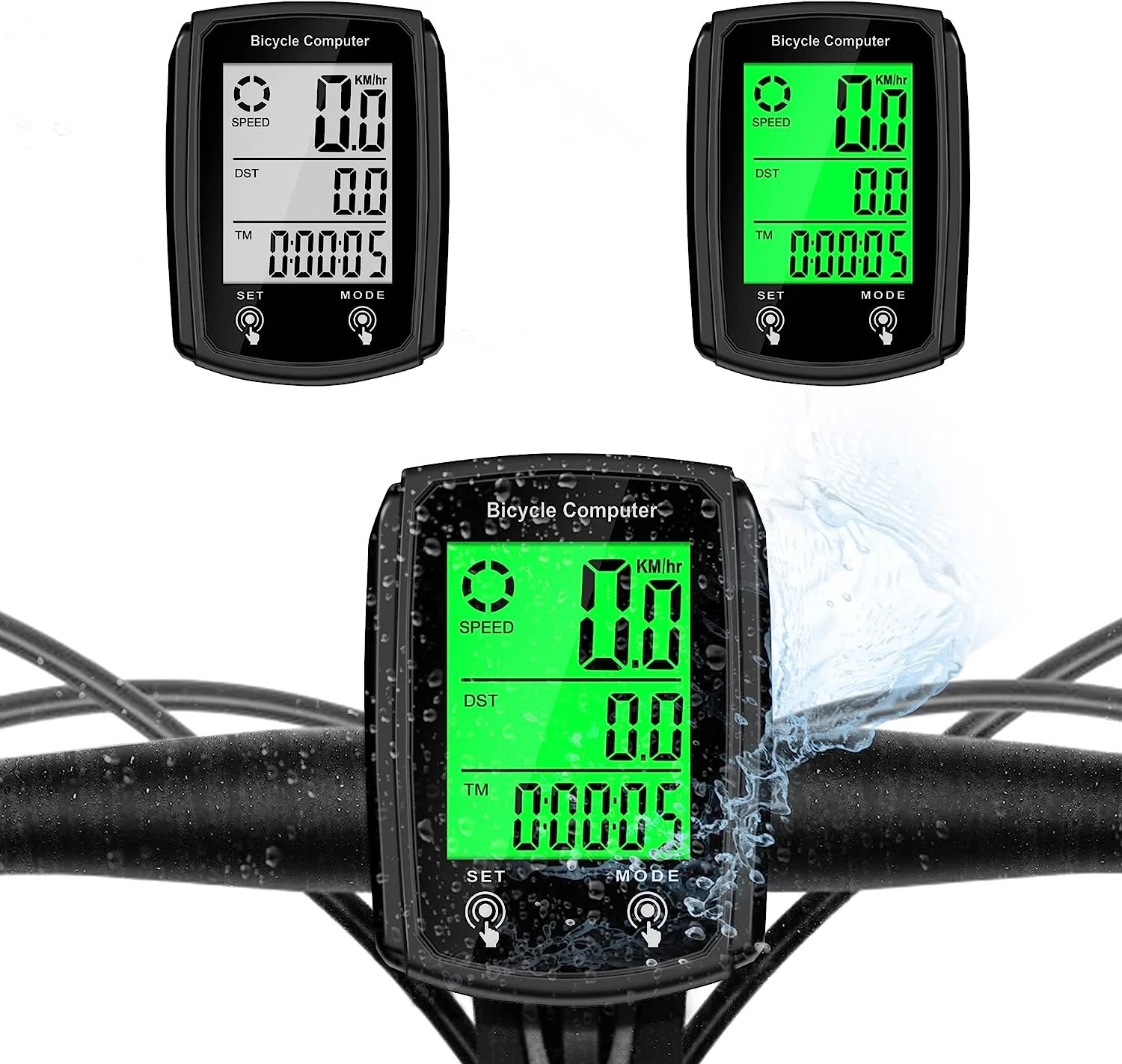 Bicycle Odometer,Wired MPH KM/H Bike Speedometer with Automatic WakeUp