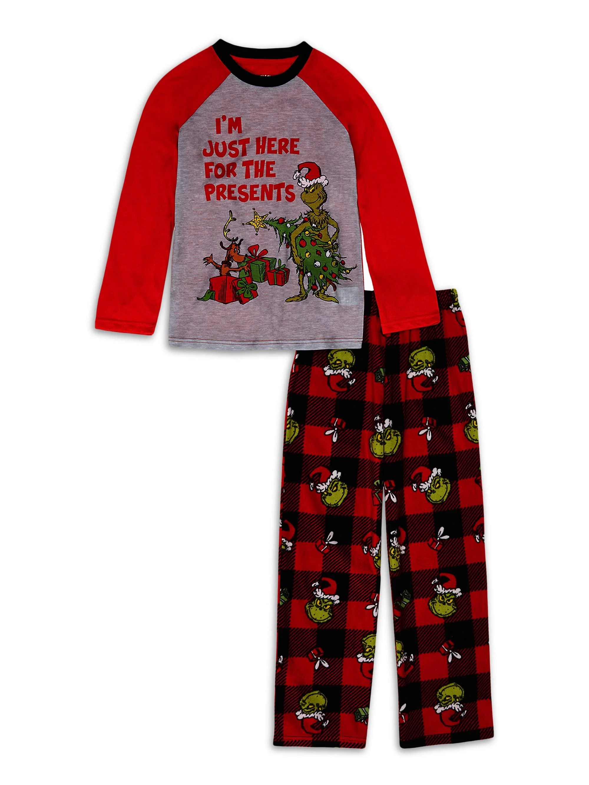 Grinch Boys Long Sleeve Long Pant Pajamas Set, 2 Pieces, Sizes 416