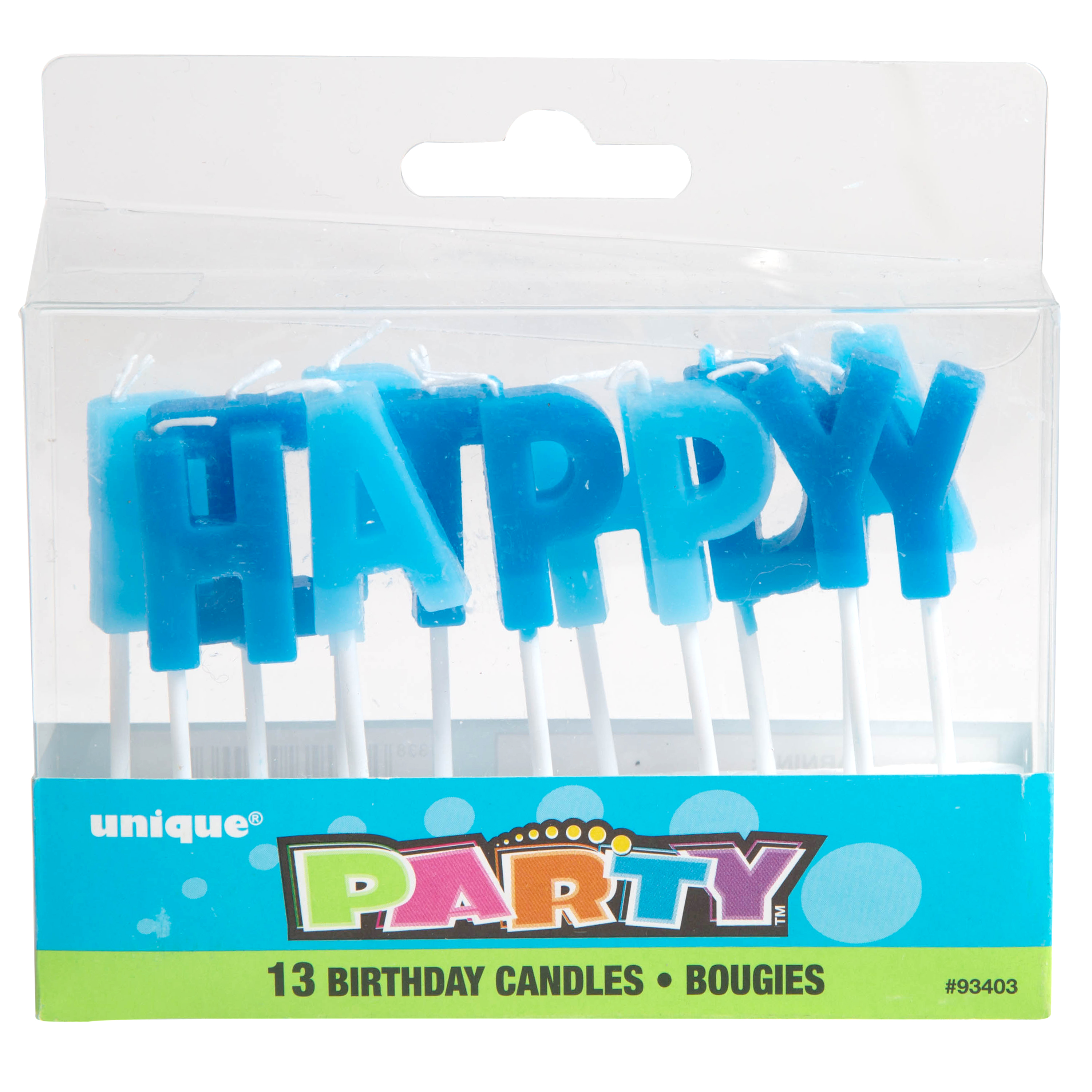 Happy Birthday Letter Candles, Royal Blue & Light Blue, 13pc Walmart