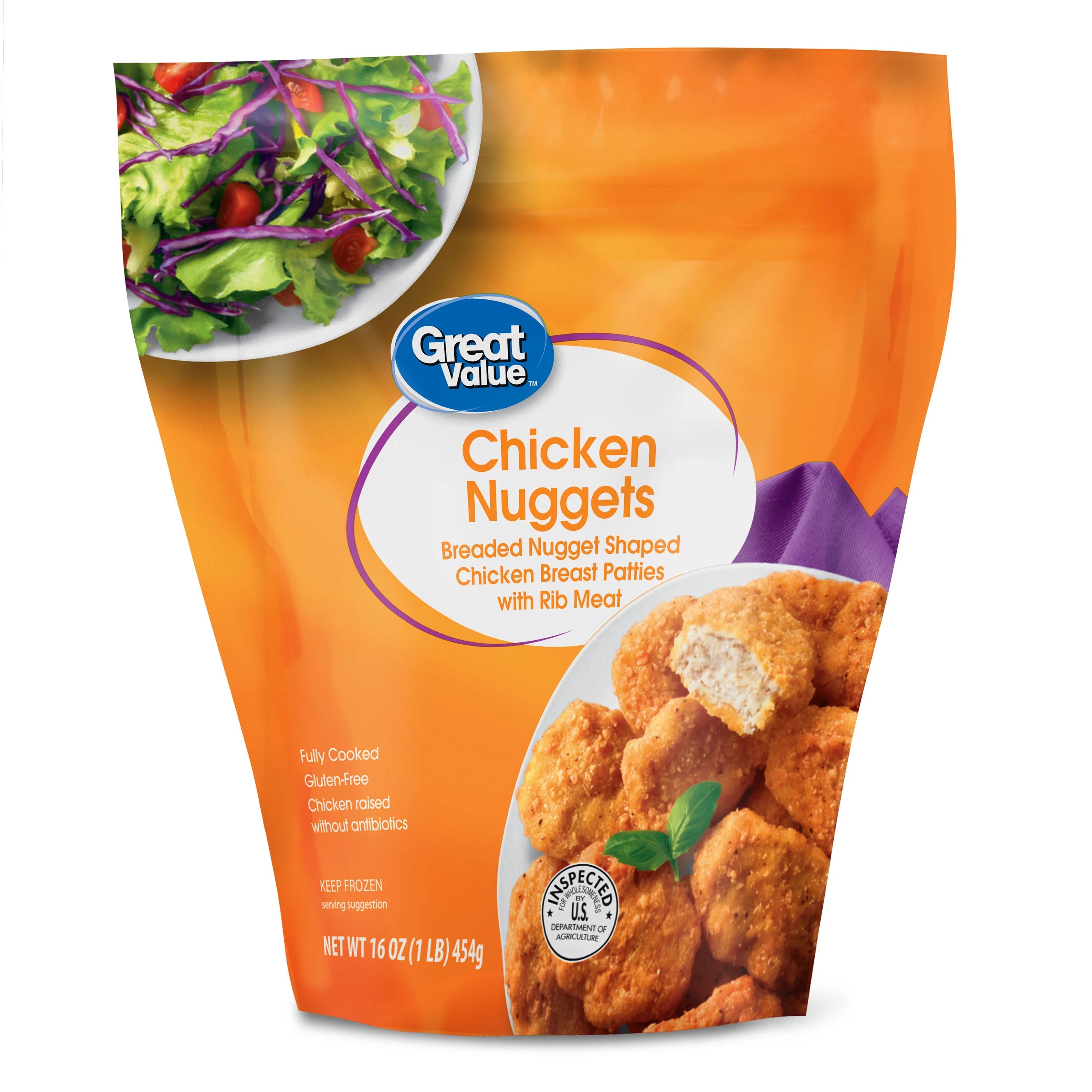 Great Value Fully Cooked Gluten Free Breaded Chicken Nuggets, 14 oz