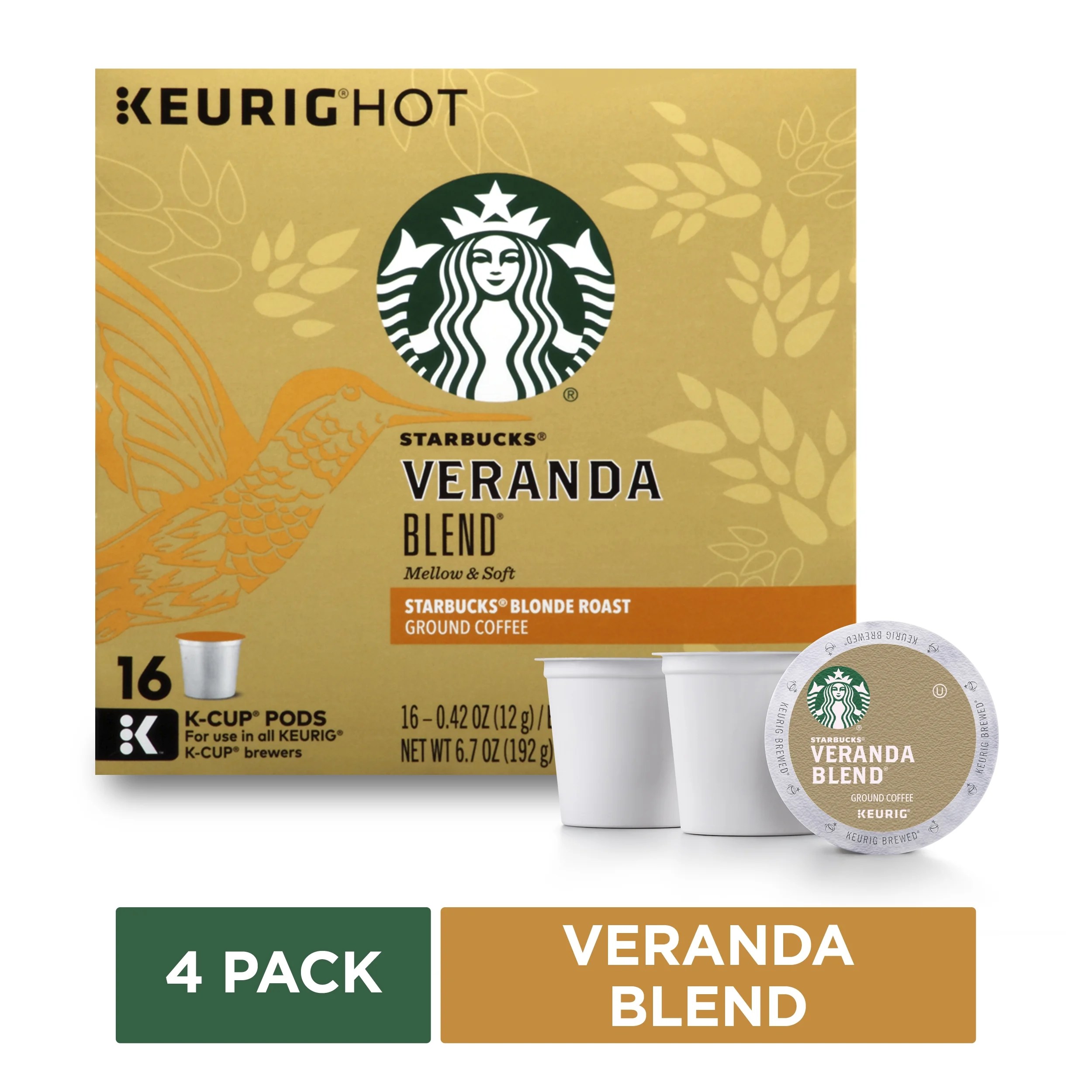 Starbucks Veranda Blend KCup Coffee Pods for Keurig Brewers, Blonde