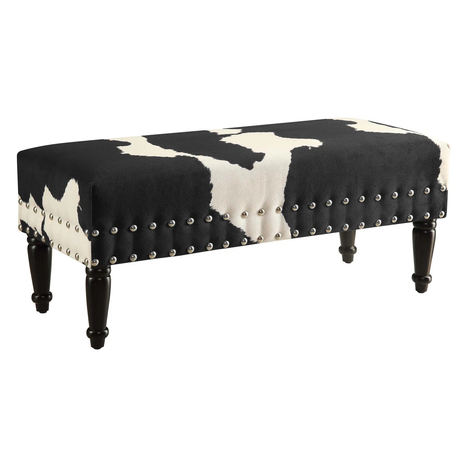 Ad buy cowhide chair at wayfair today. Ad browse & discover thousands of brands. Rustic Faux Cowhide Cow Print Bench Black White Ottoman Western Lodge