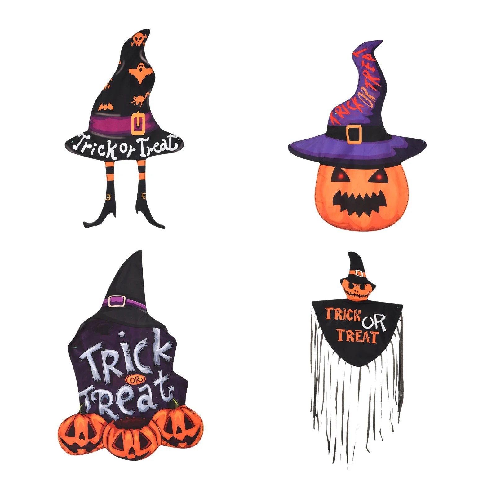 Halloween Garden Flag Double Sided Witch Hat Garden Flag For Yard