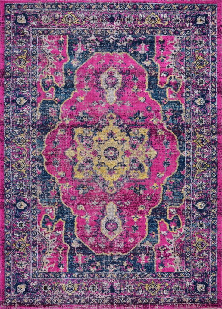Ladole Rugs Timeless Collection Beverly Pink Purple Traditional Indoor