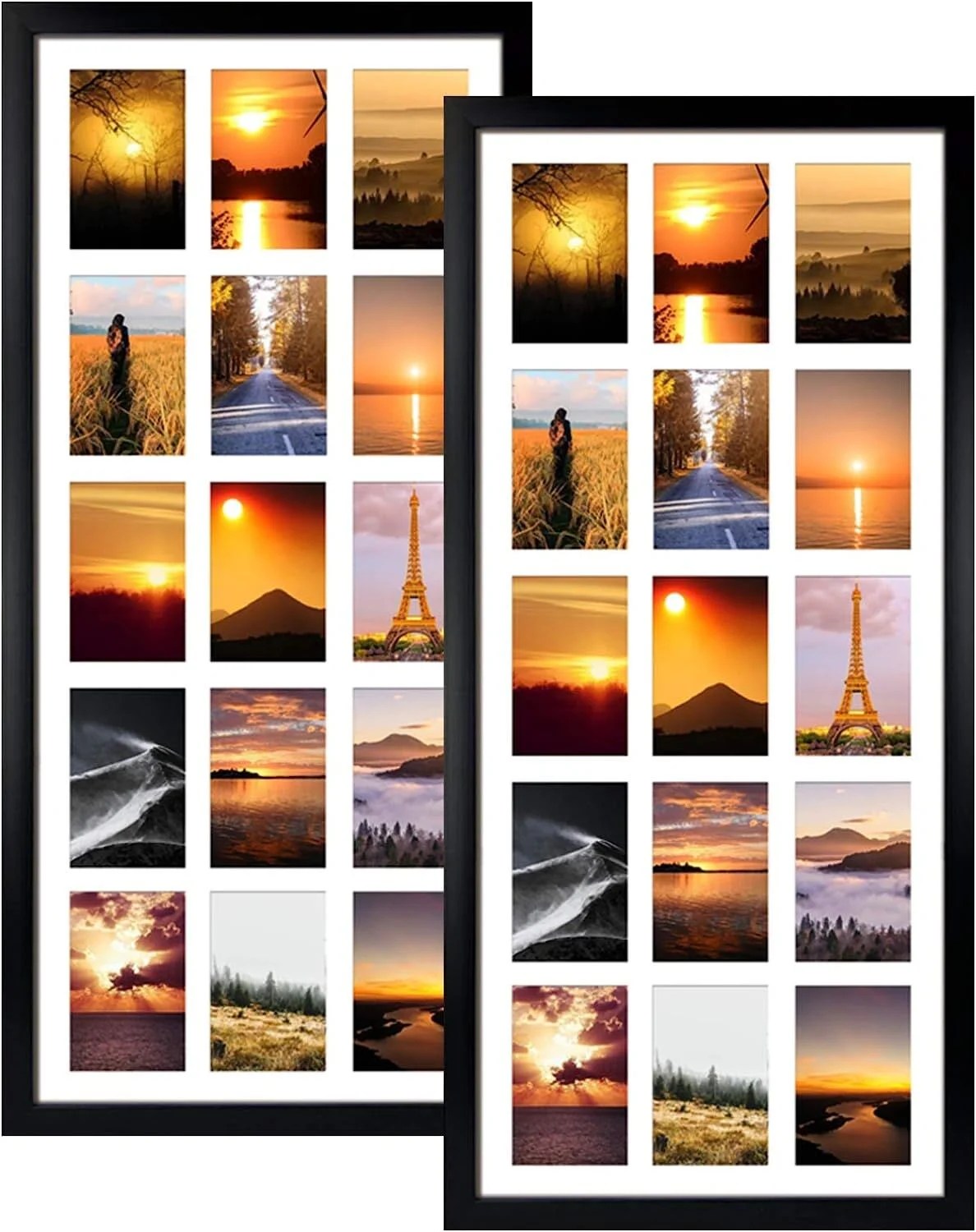 15 Opening 4x6 Collage Picture Frames Set of 2, Horizontal and Vertical