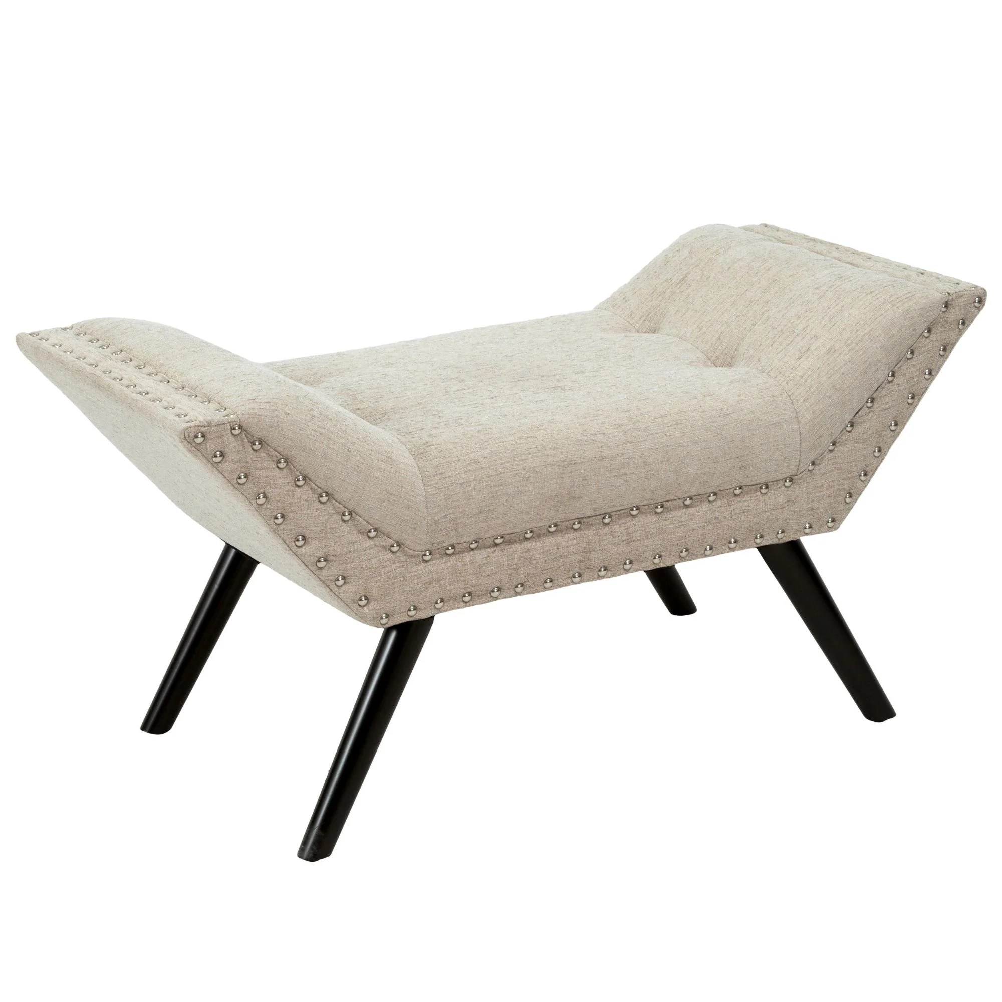 36" Gray and Black Contemporary Angle End Ottoman Bench