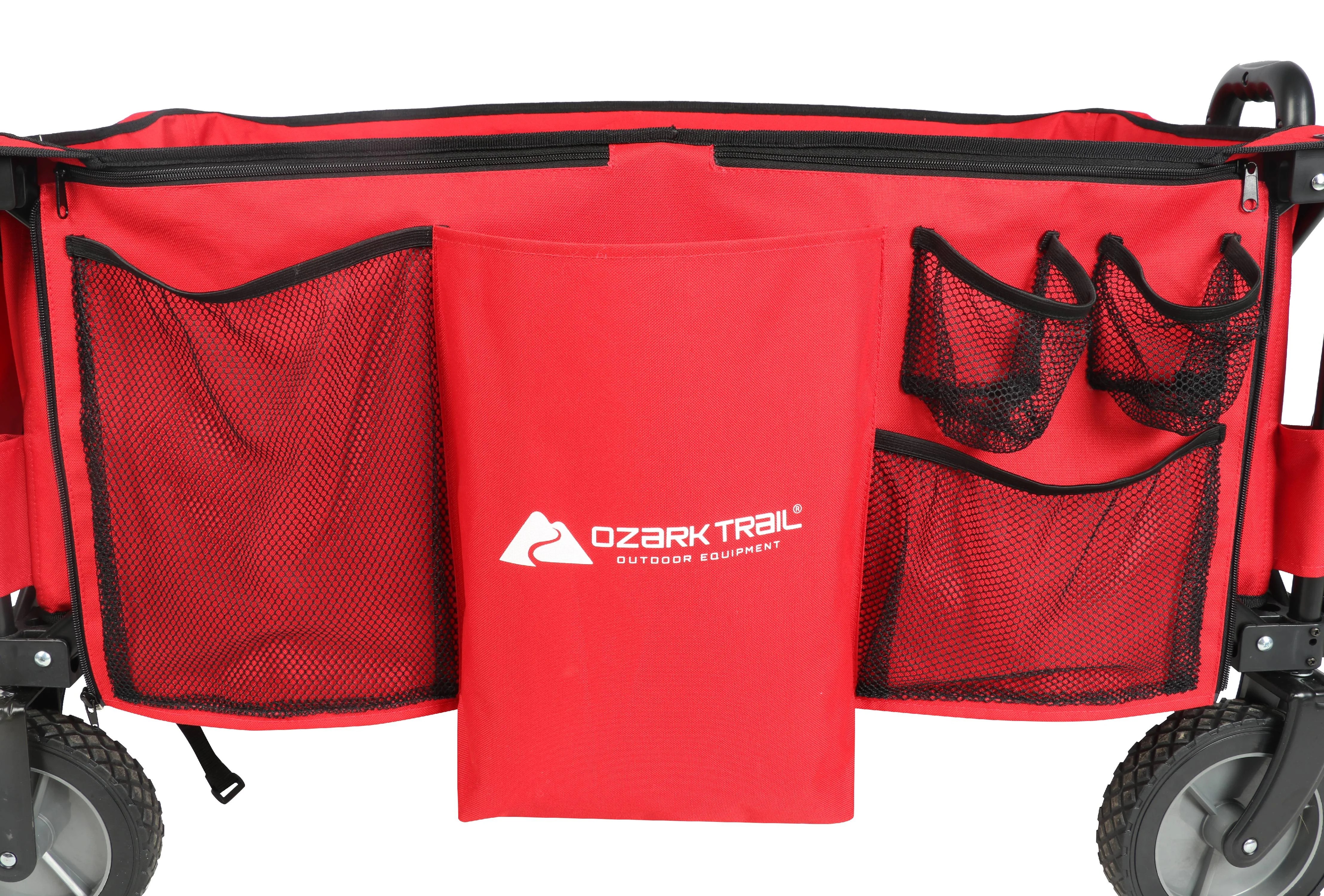 Ozark Trail QuadFolding Wagon with Telescoping Handle, Red eBay