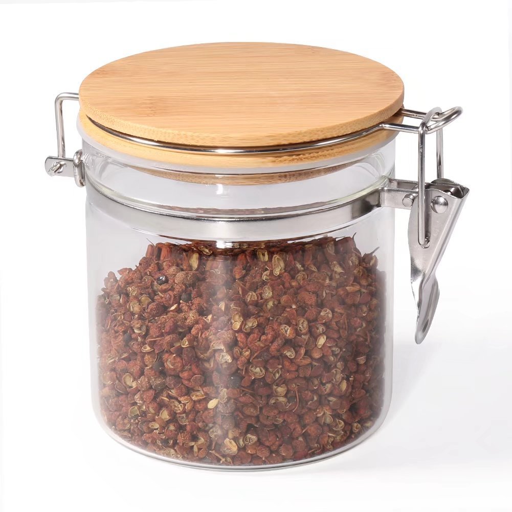 Food Storage Jar, 20.3 OZ (600 ML), Glass Food Storage Jar with