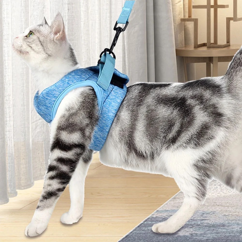Cat Harness Escape Proof Strap Adjustable Cat Vest Metal Clip Cat