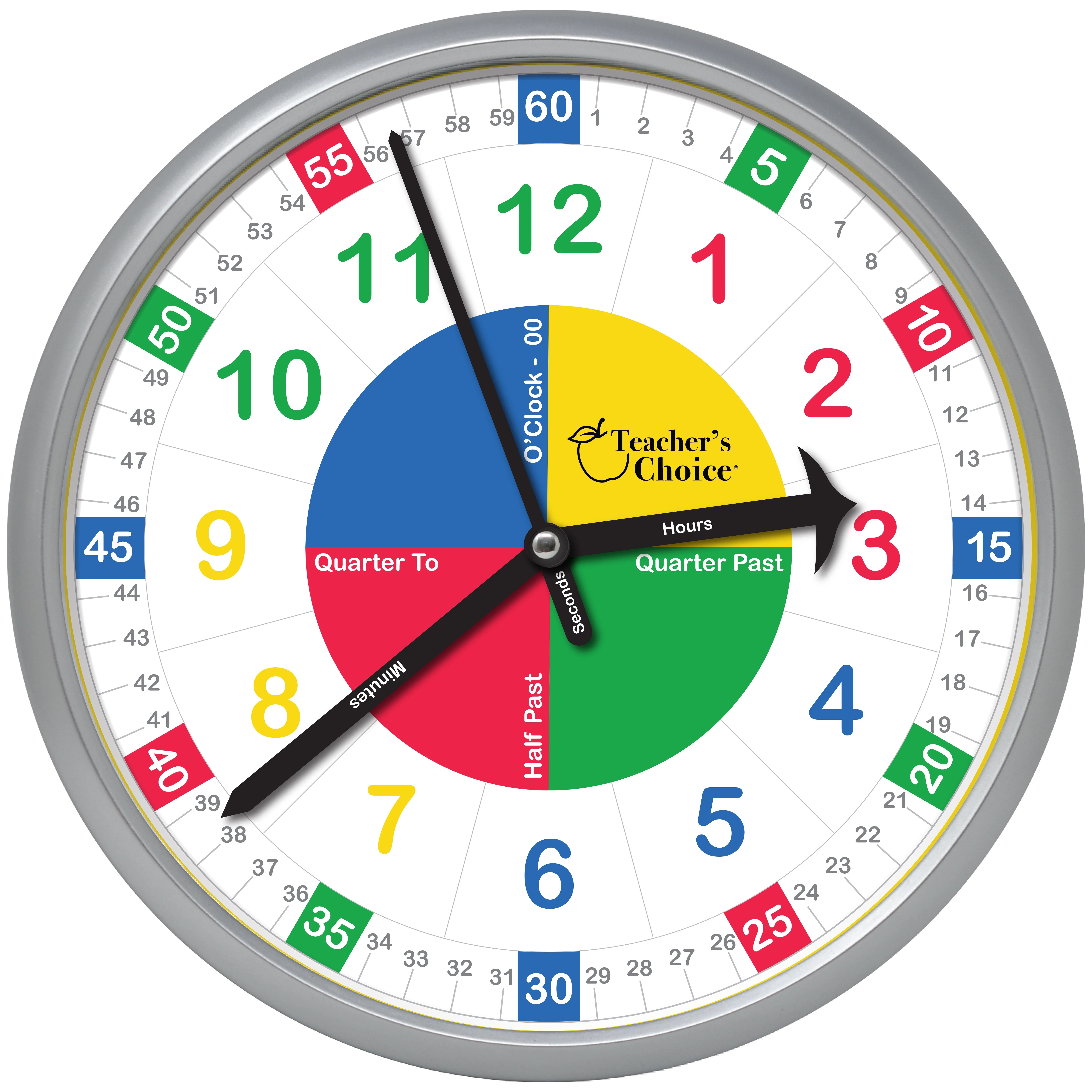 Educational Wall Clock Time Teaching Clock Perfect for Teacher's