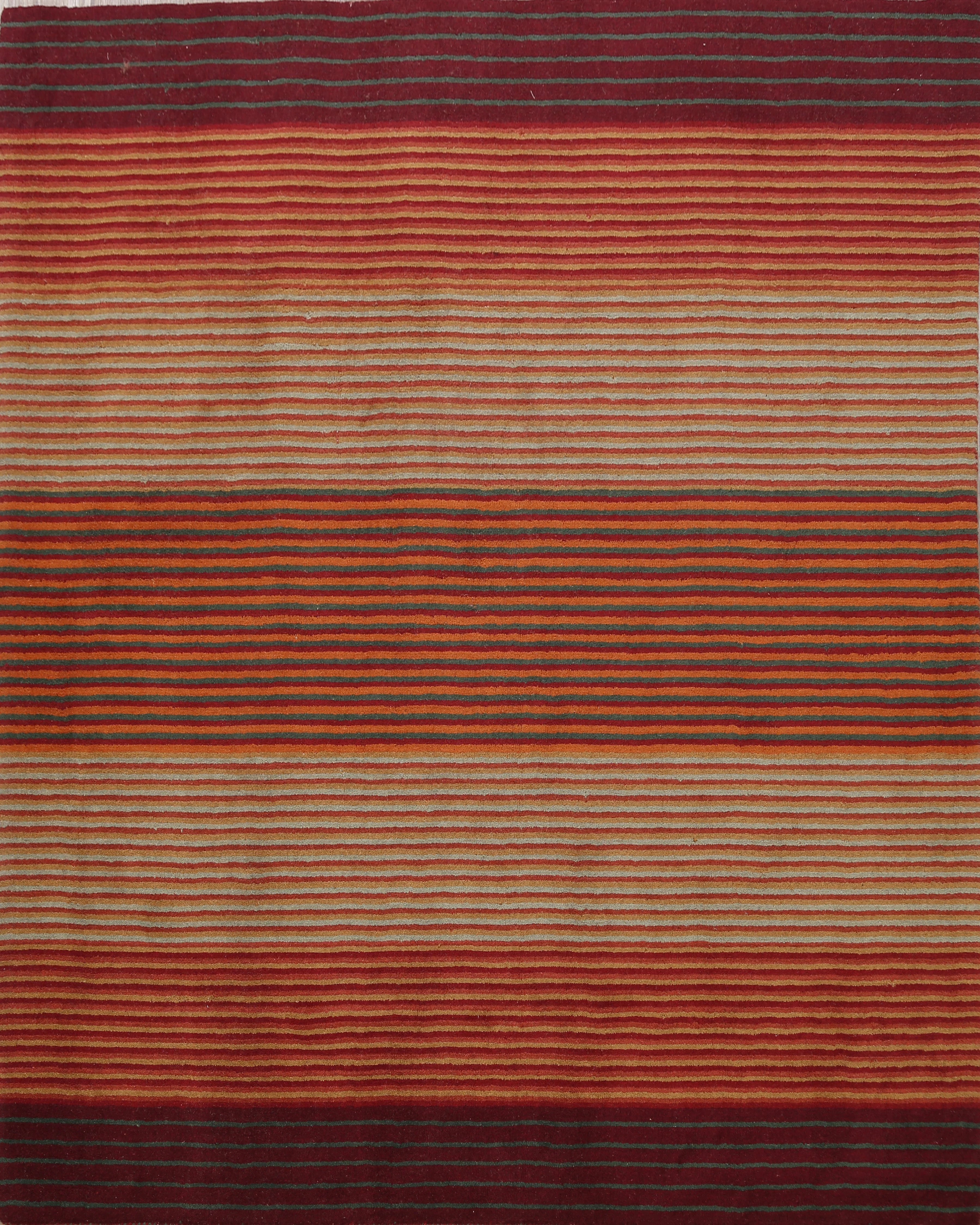 Modern Striped Gabbeh Oriental Area Rug Wool HandTufted Carpet 8x8