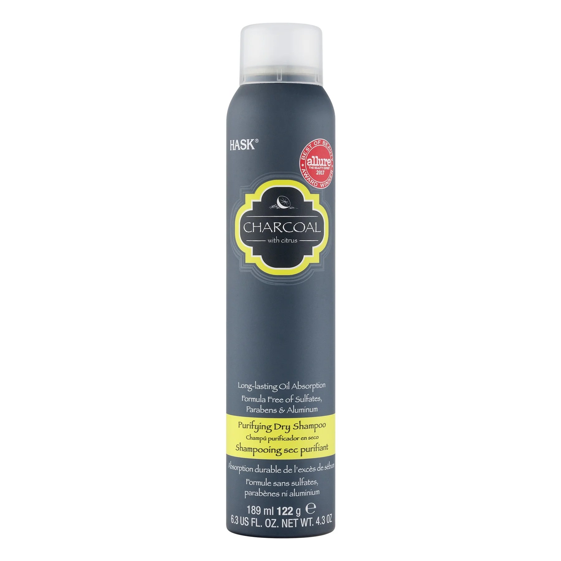 Hask Purifying Dry Shampoo Charcoal With Citrus, 6.3 FL OZ, Net Weight