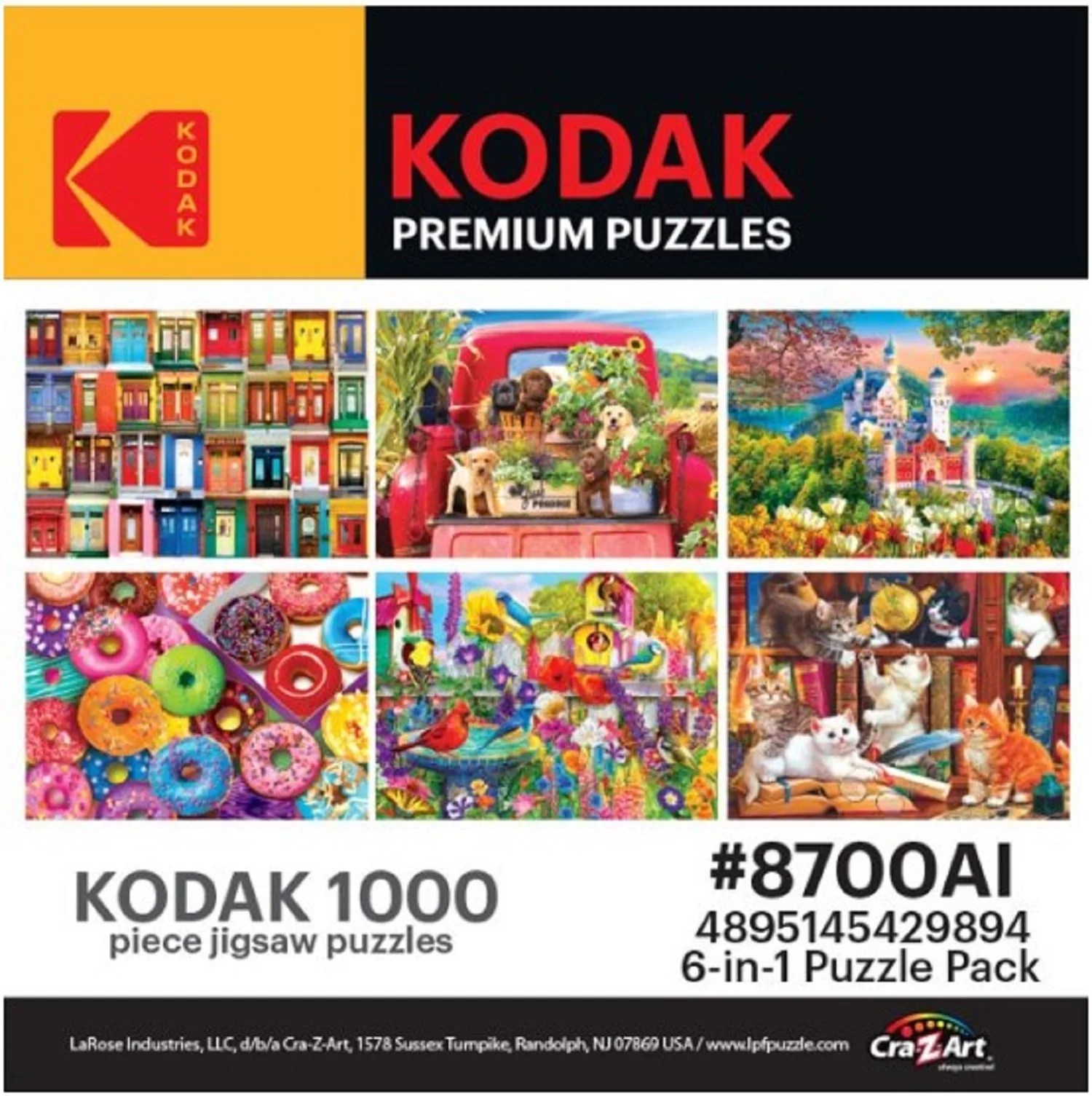 CraZArt Kodak 1000Piece 6 Pack of Individual Jigsaw Puzzles
