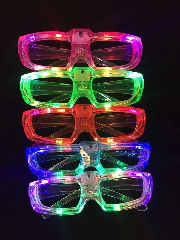 8 PCS LED Shutter Glasses Light Up Shades Flashing Rave Wedding Party Supplies
