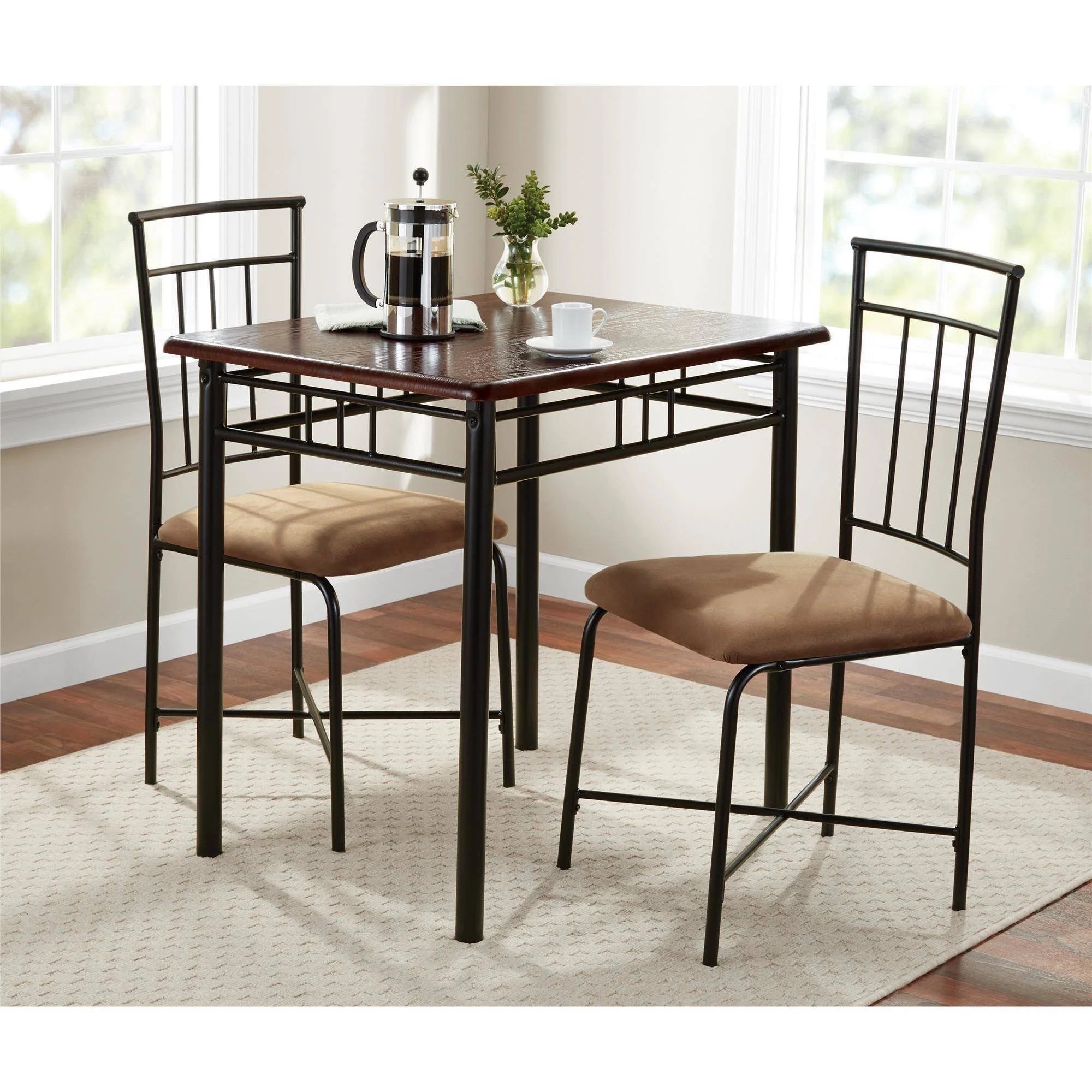 Mainstays 3Piece Dining Set, Wood And Metal