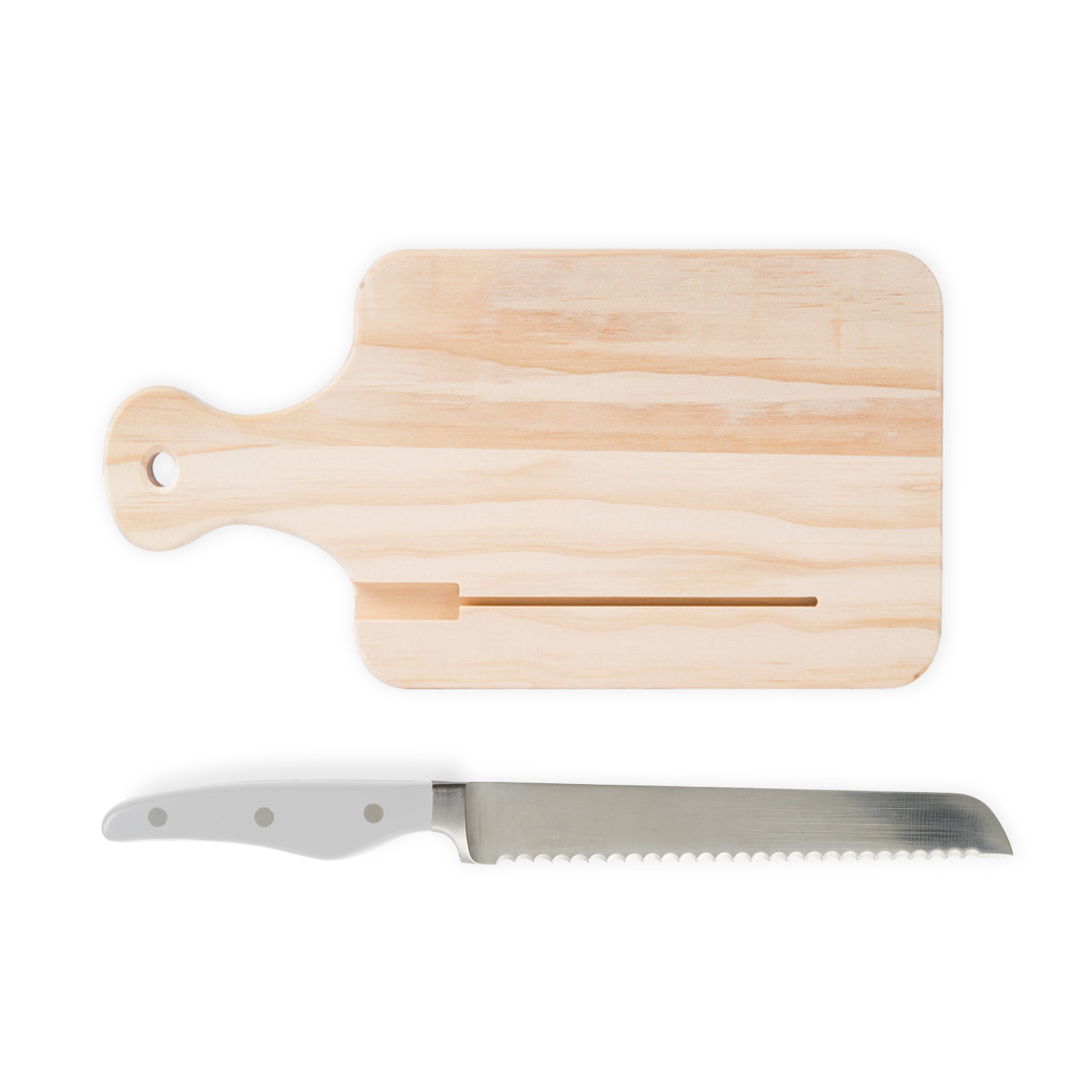 Bread Cutting Board And Knife Set Wood Chopping Board With Knife Slot