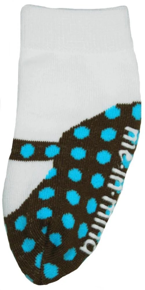 Kiditude Mary Jane Polka Dot Turquoise Baby Socks