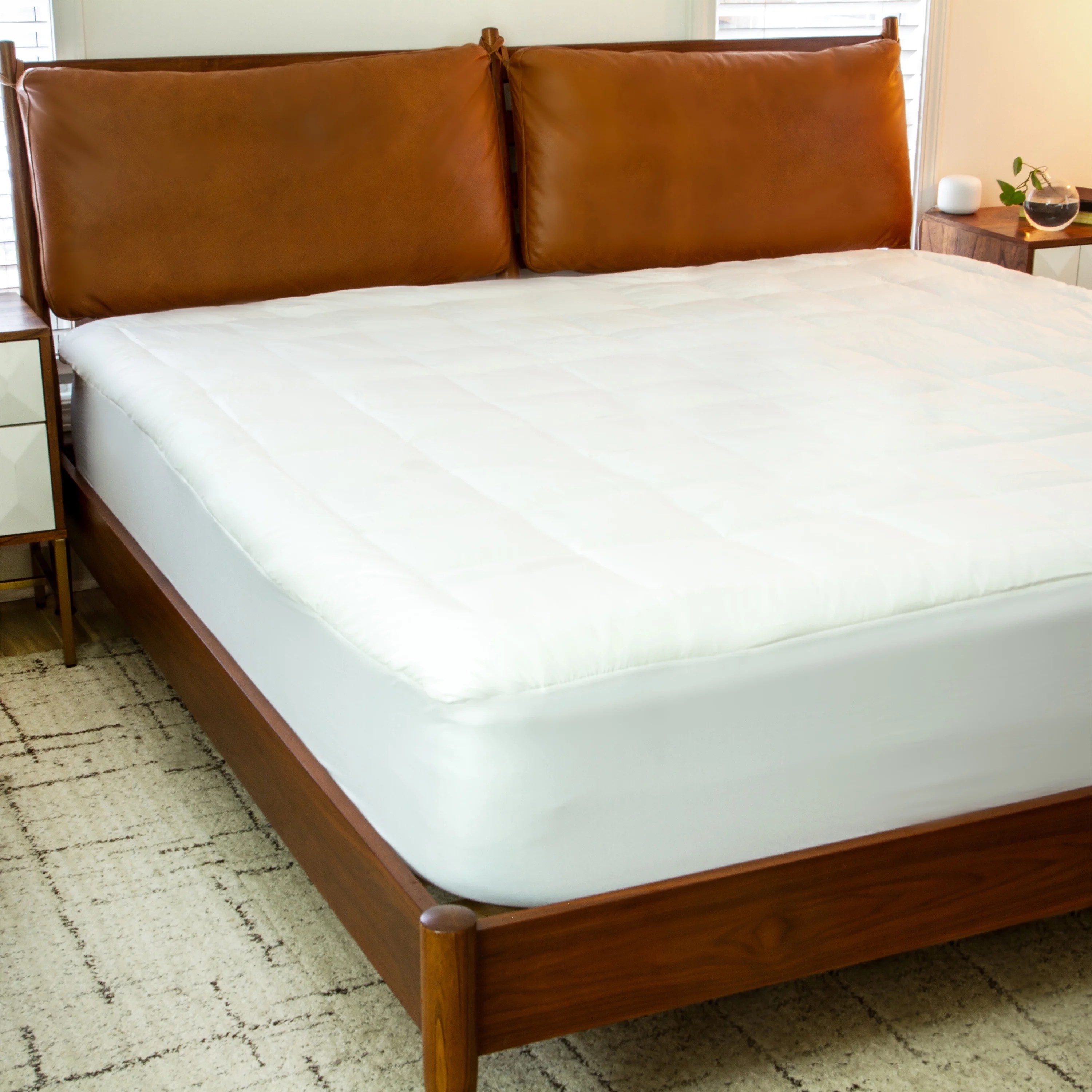 BizChair Mattress Pad White Deep Pocket Mattress Cover Full Size