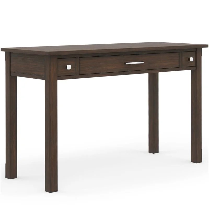 Simpli Home Avalon 47" Contemporary Solid Wood Computer Desk in