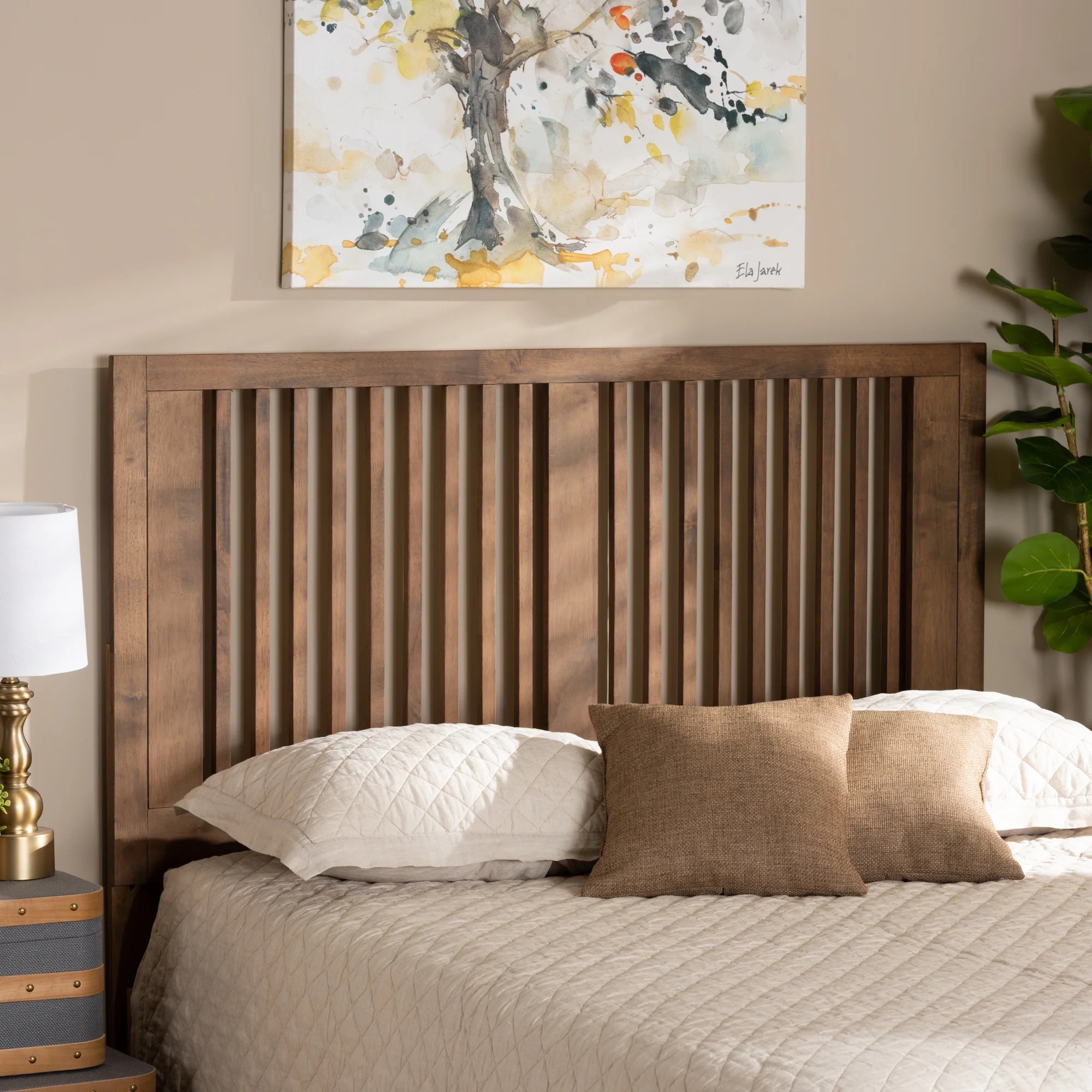 Baxton Studio Harena Contemporary/Modern Slat Back Support Rubberwood