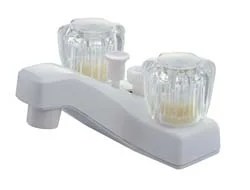 RV Tub Shower Faucet With Diverter, 4", White