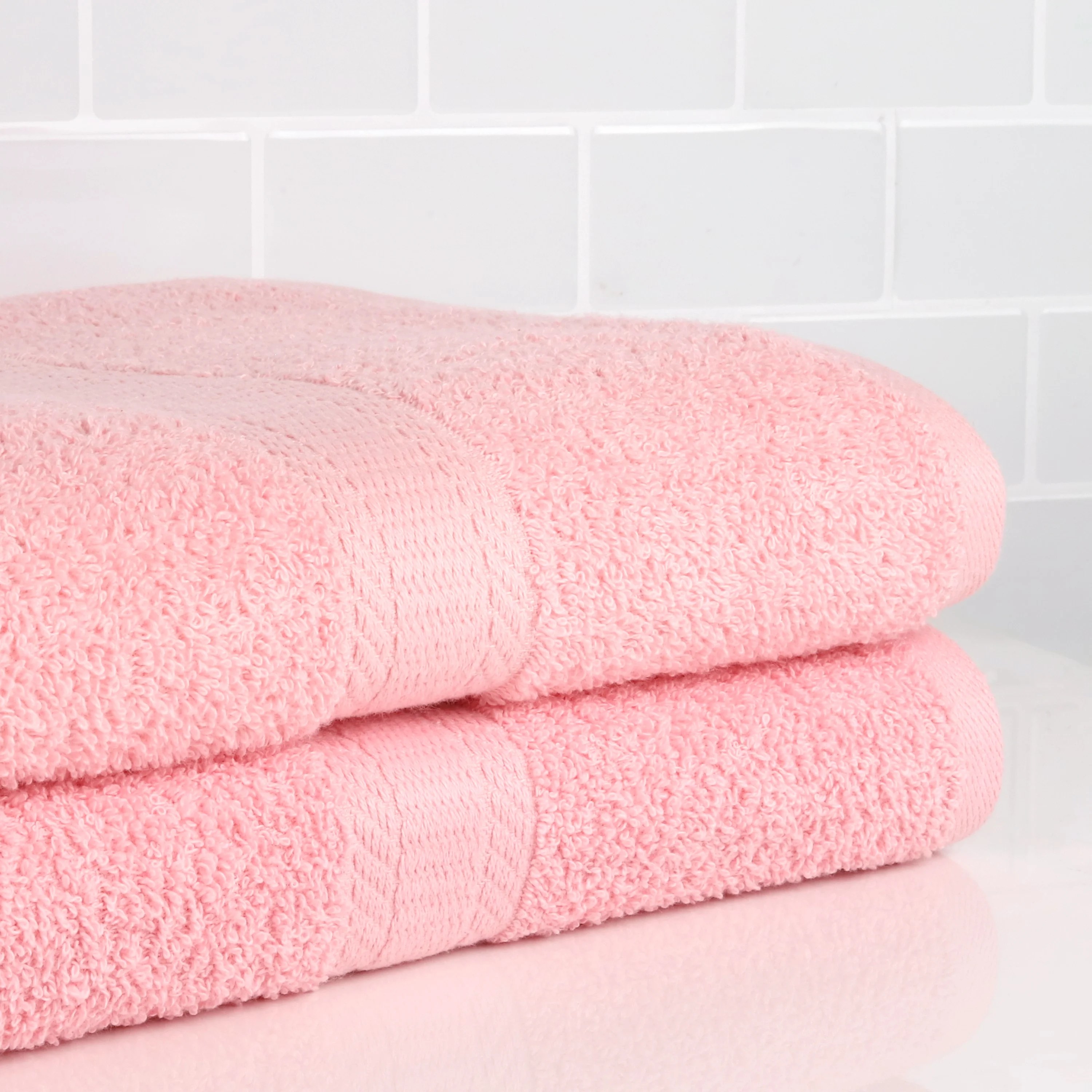 Mainstays Solid 2Piece Bath Sheet Set, Daylily Pink